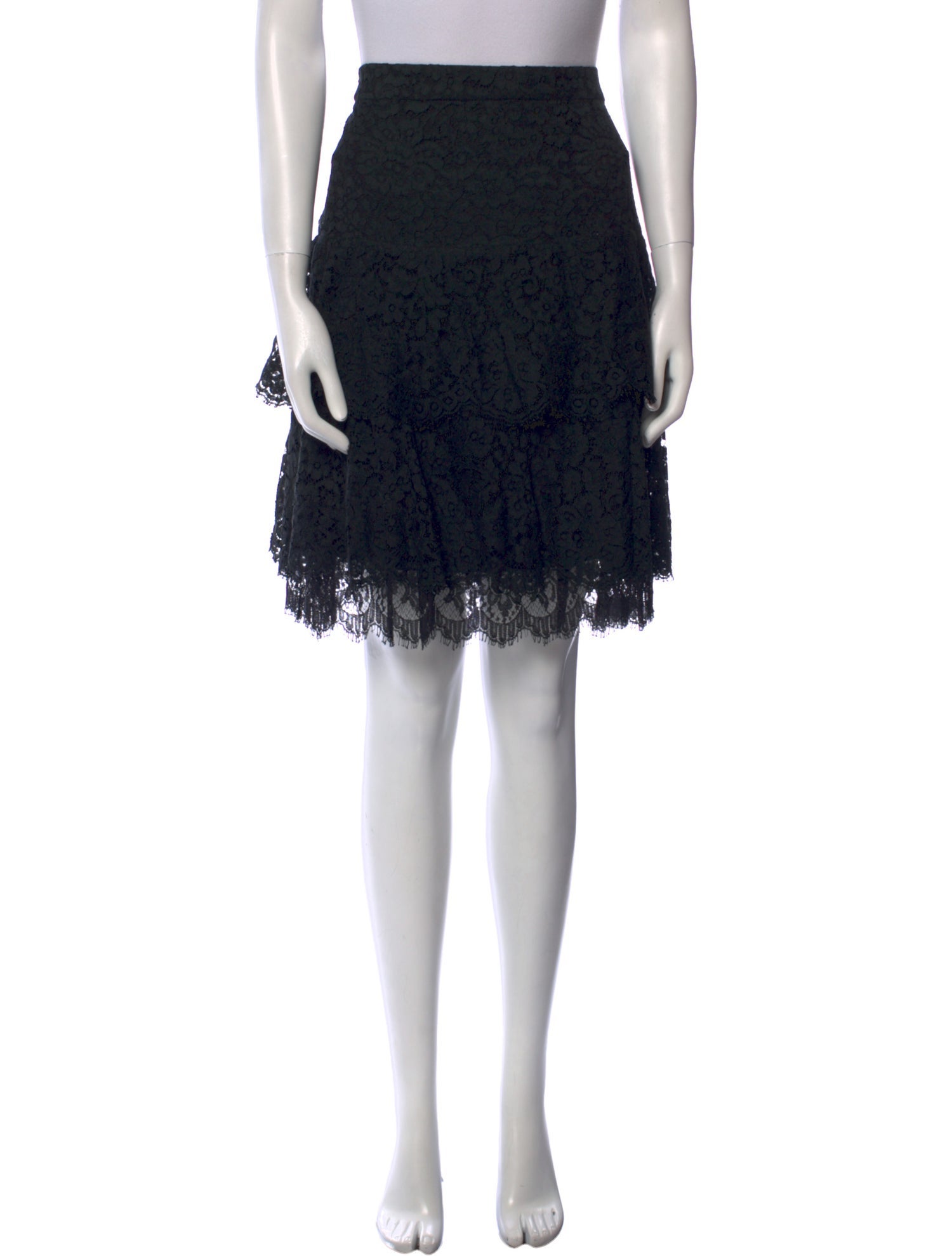 Monique Lhuillier Lace Trim Embellishment Mini Skirt