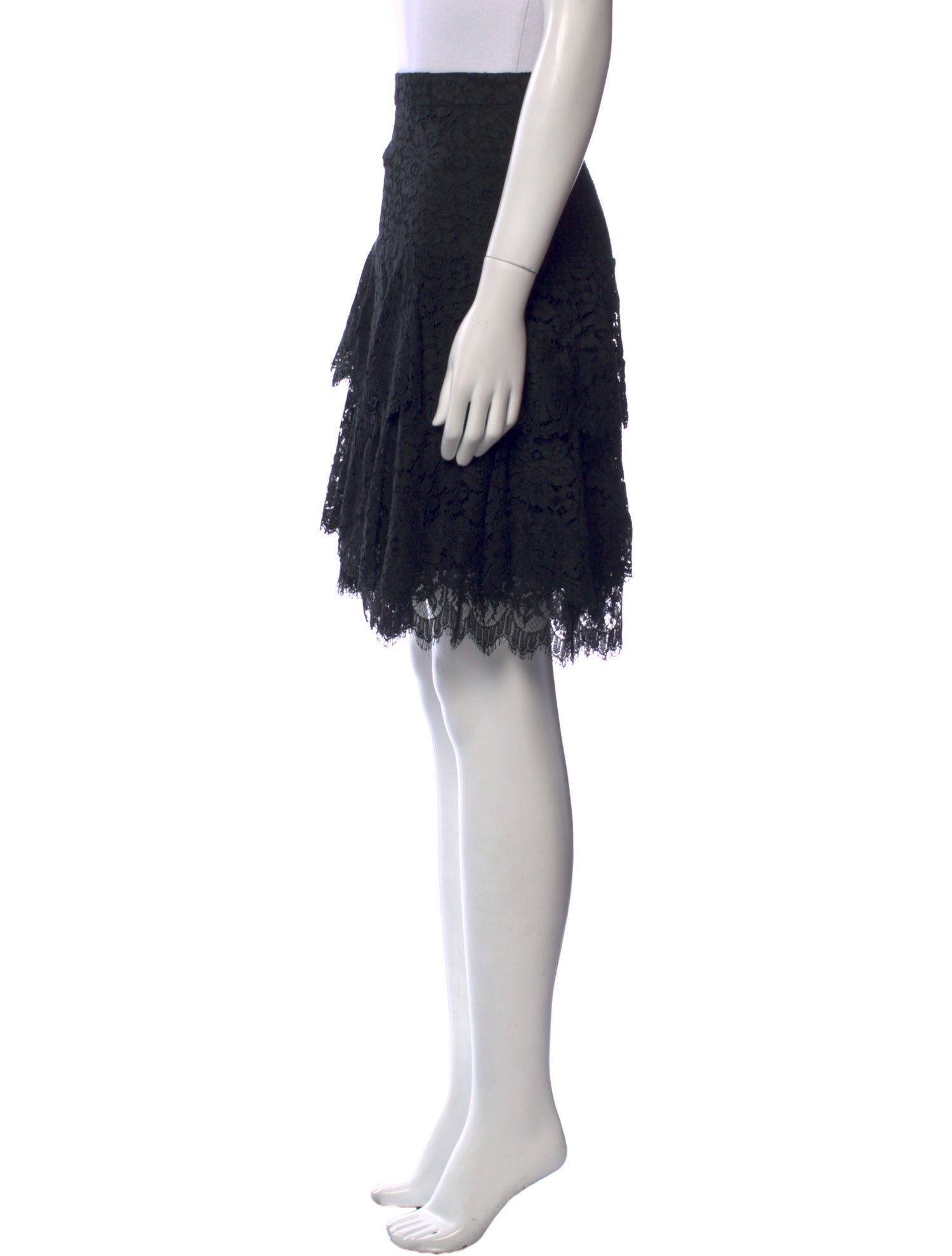 Monique Lhuillier Lace Trim Embellishment Mini Skirt