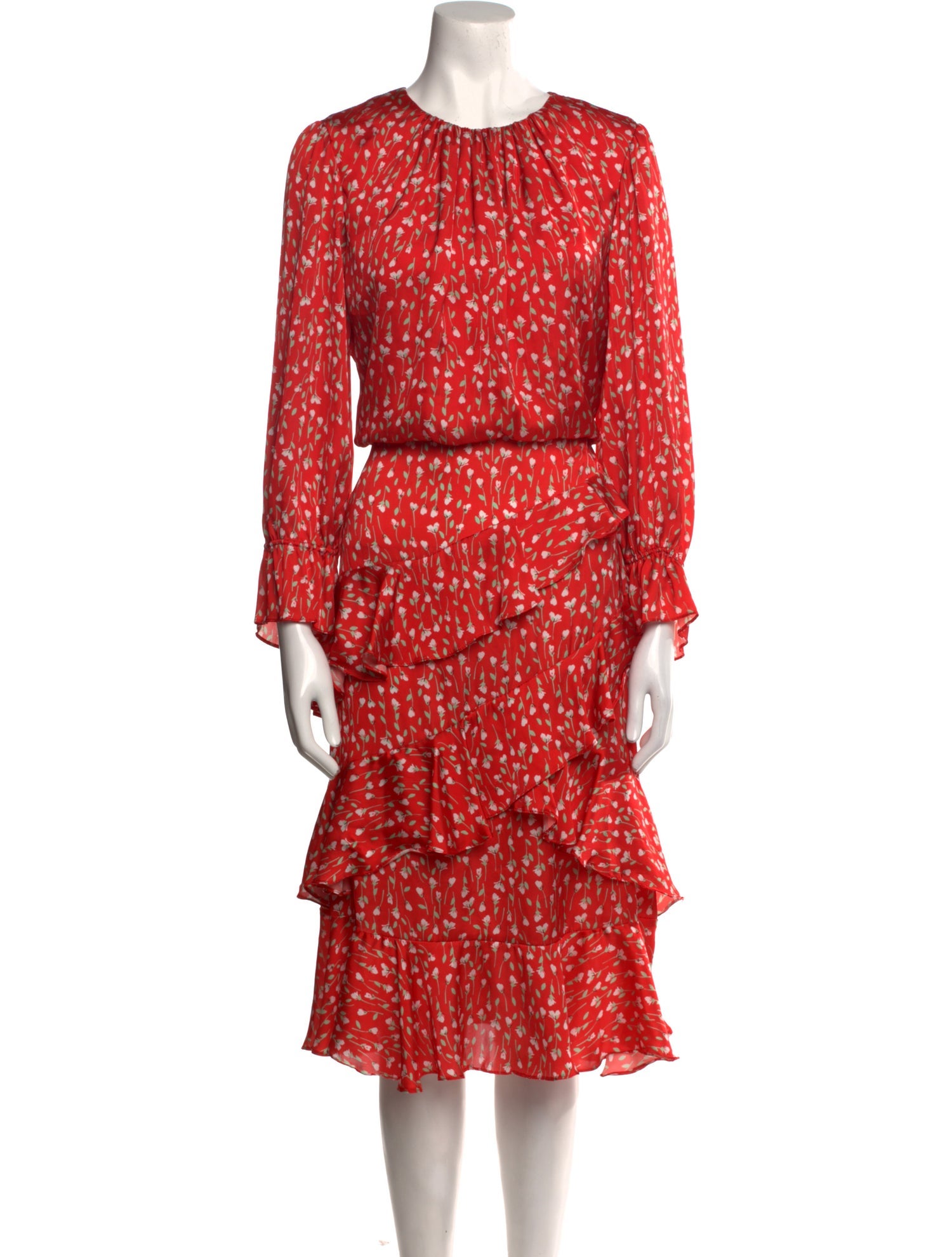 Monique Lhuillier Printed Midi Length Dress
