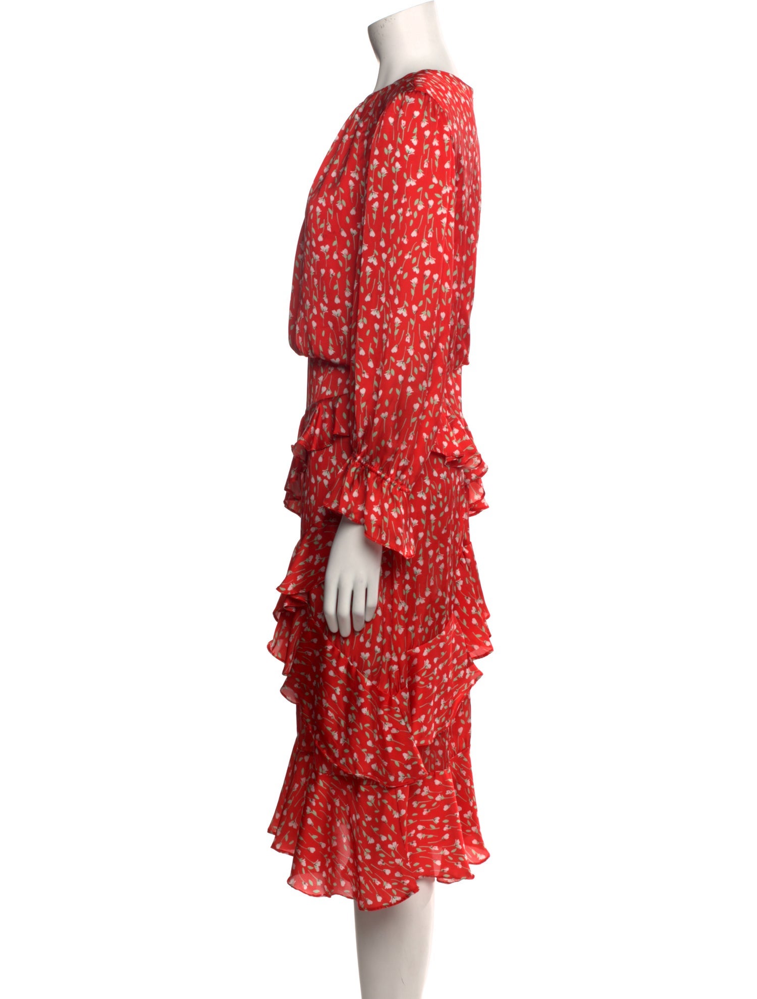 Monique Lhuillier Printed Midi Length Dress