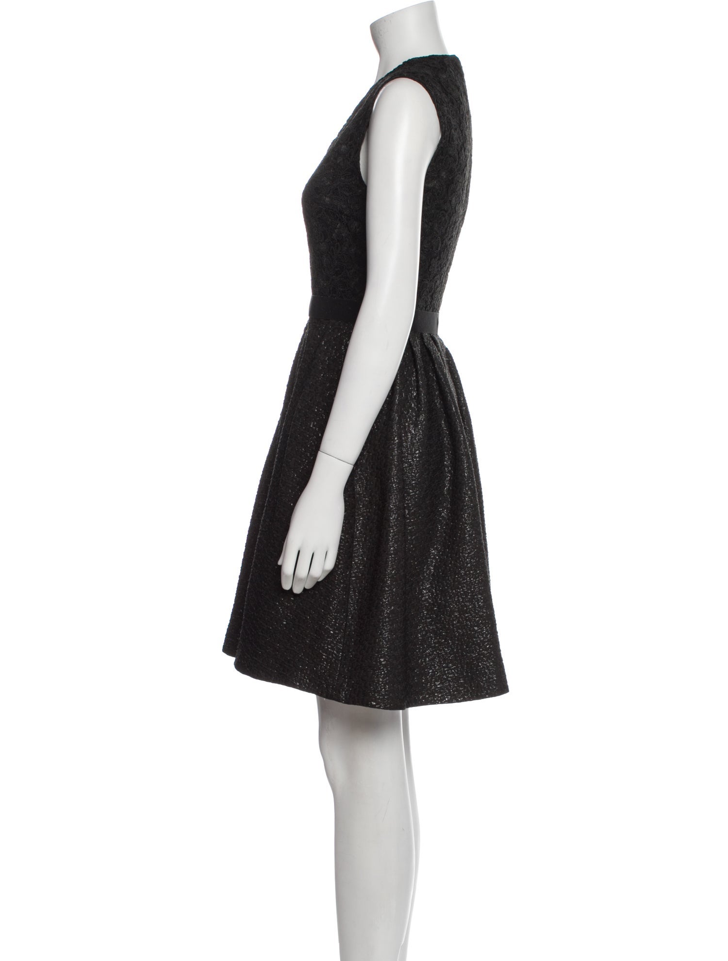 Monique Lhuillier V-Neck Knee-Length Dress