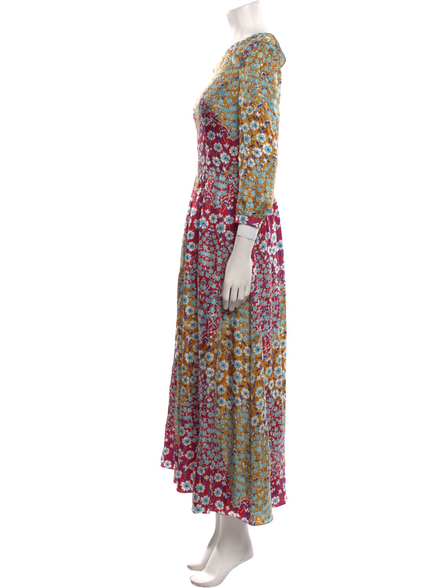 Monique Lhuillier Floral Print Long Dress