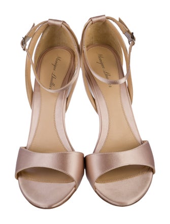 Monique Lhuillier Satin Cutout Accent Sandals