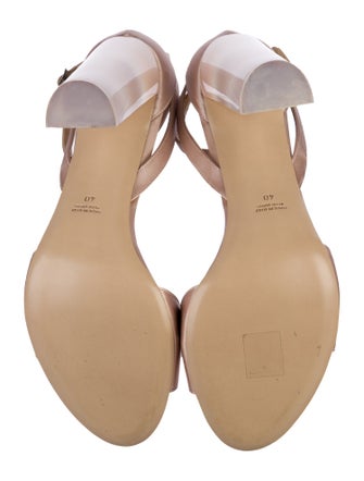 Monique Lhuillier Satin Cutout Accent Sandals