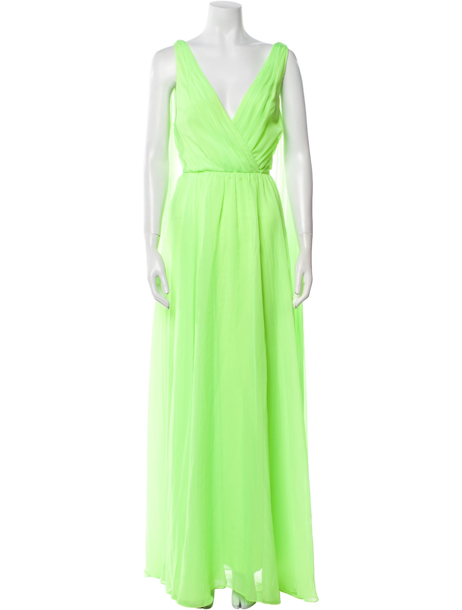 Monique Lhuillier V-Neck Long Dress