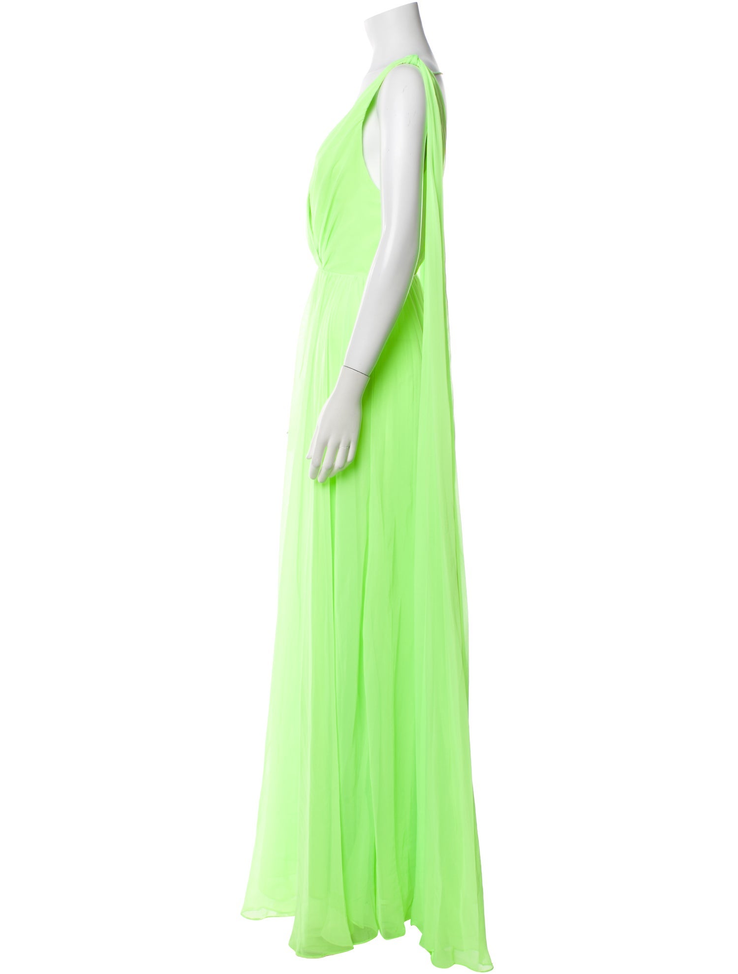 Monique Lhuillier V-Neck Long Dress