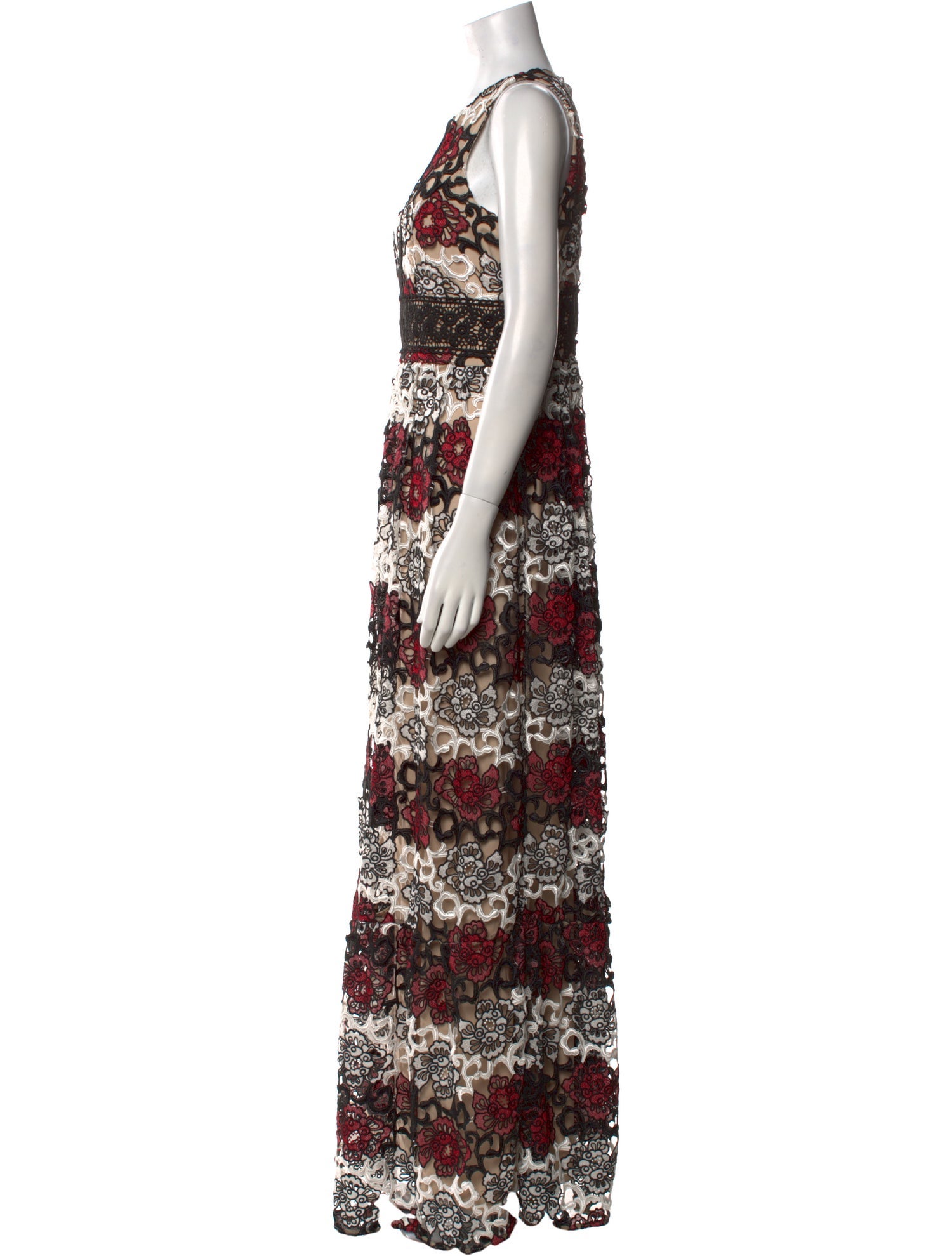Monique Lhuillier Lace Pattern Long Dress