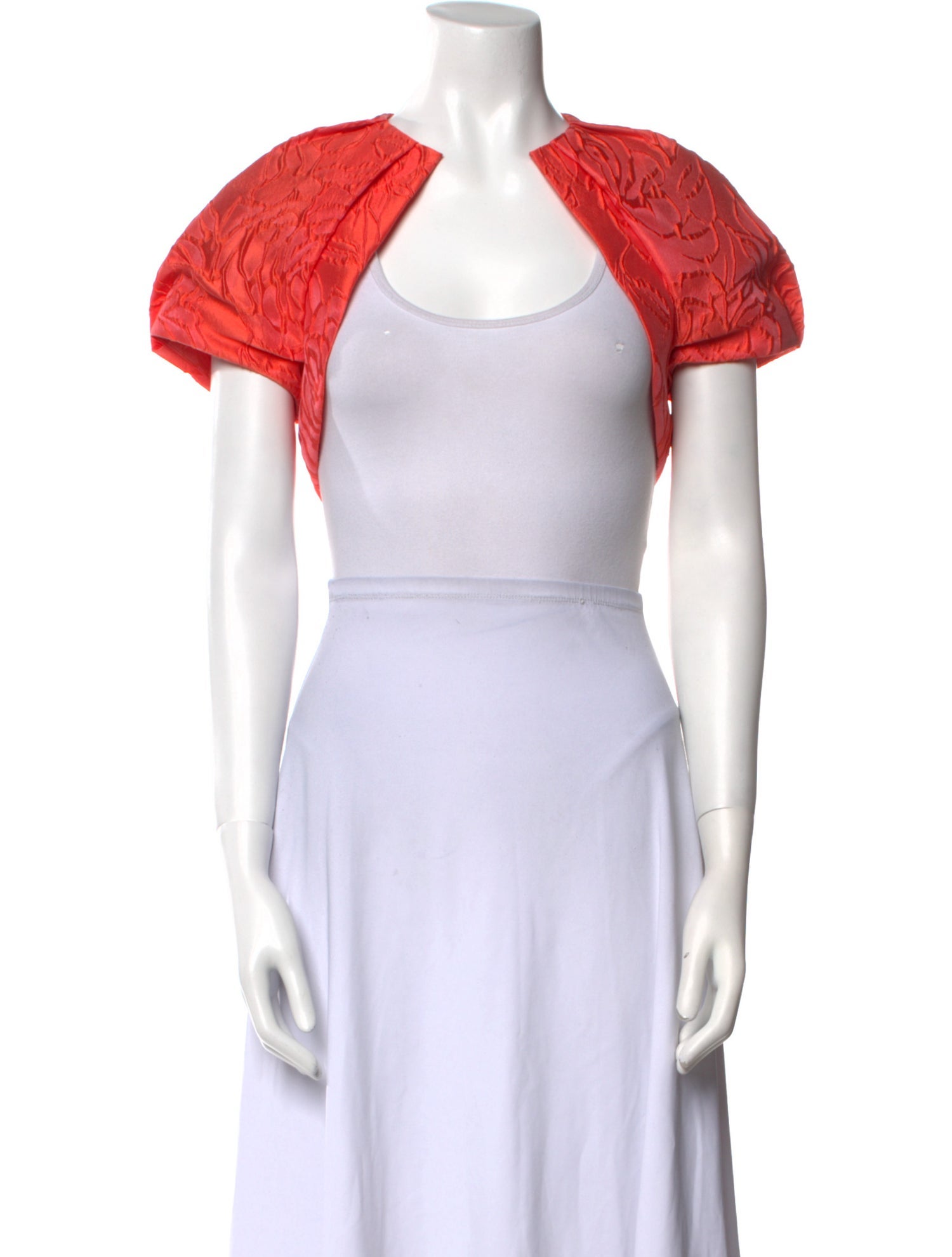 Monique Lhuillier Silk Open Front Crop Top