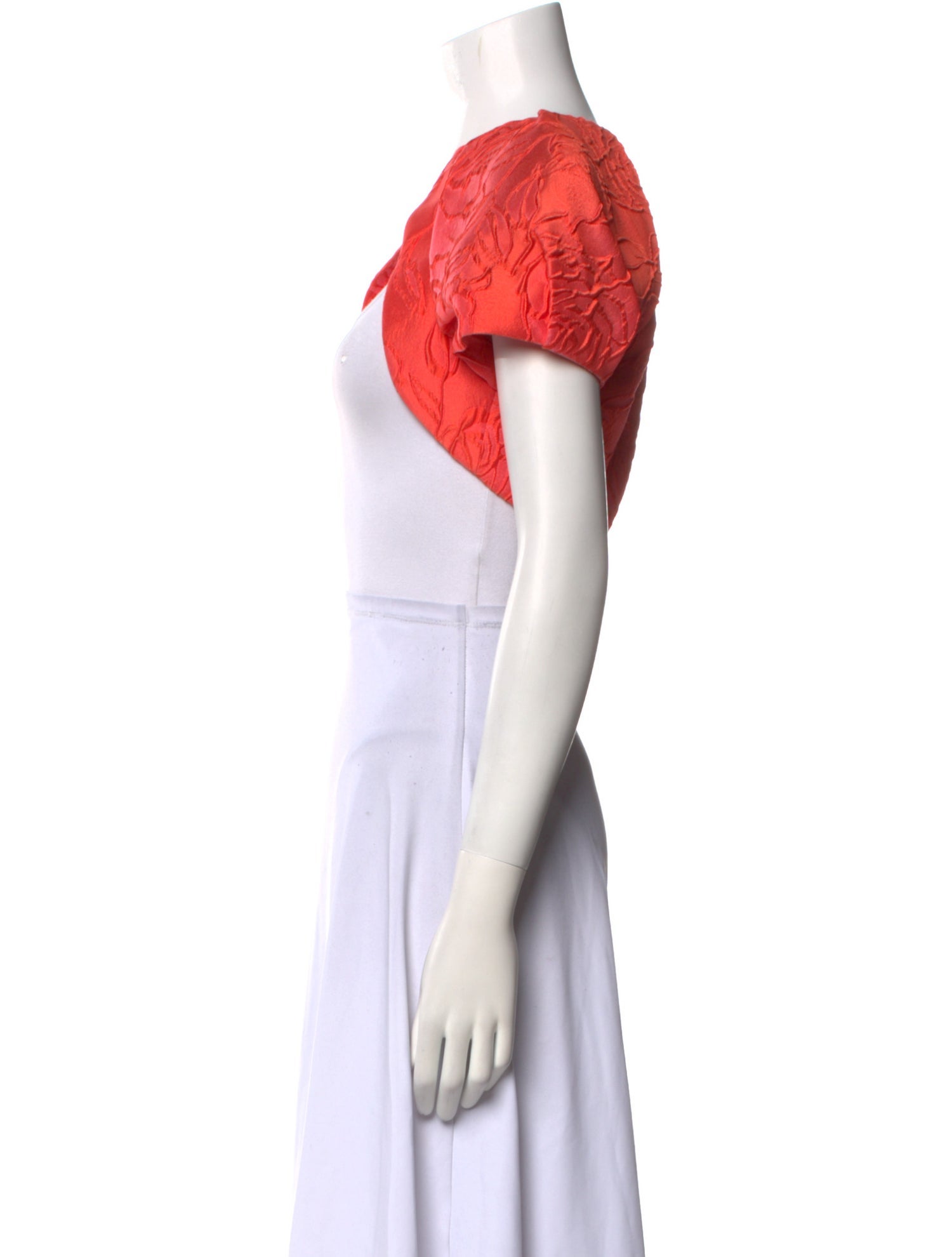 Monique Lhuillier Silk Open Front Crop Top