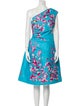Monique Lhuillier Floral Print Knee-Length Dress