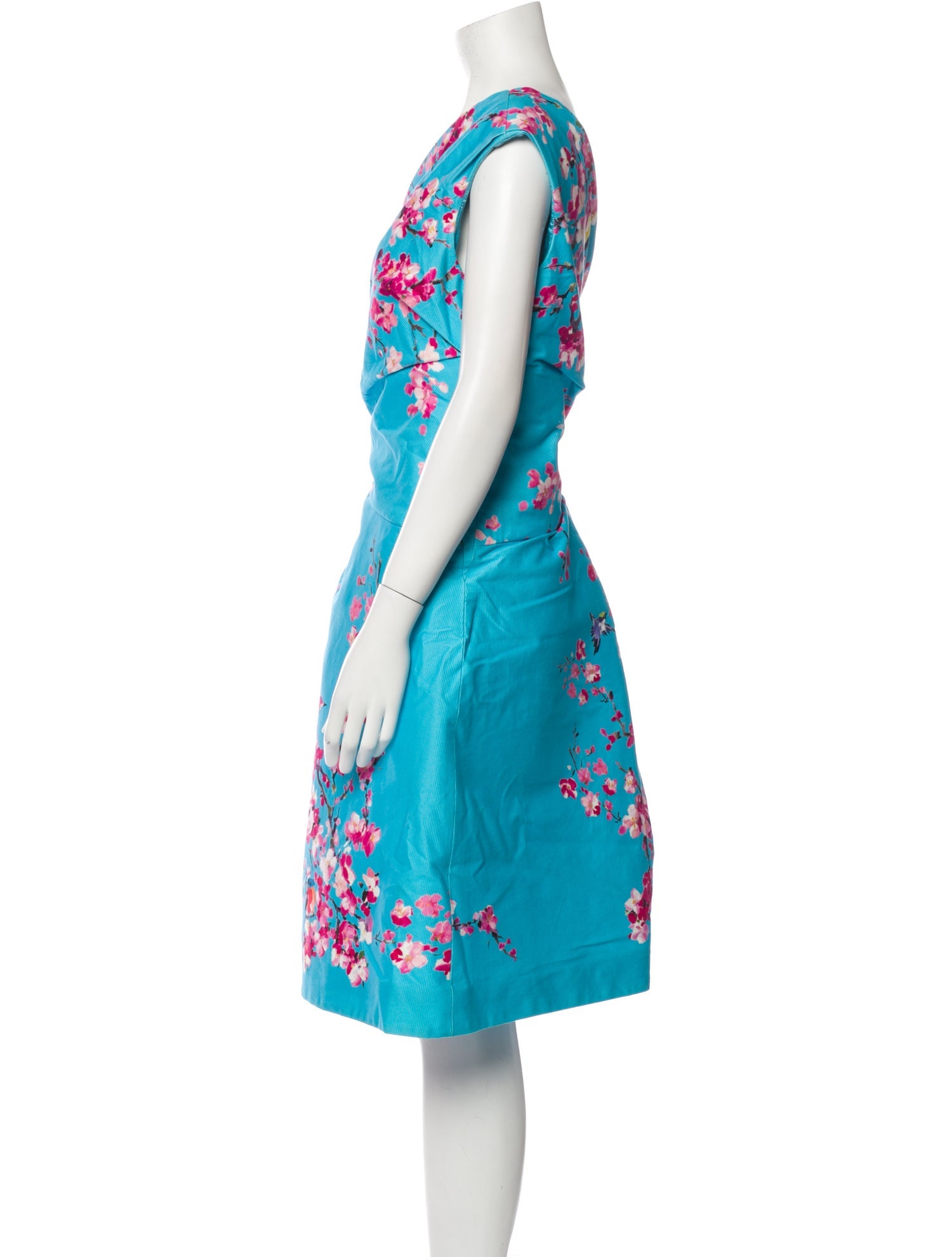 Monique Lhuillier Floral Print Knee-Length Dress