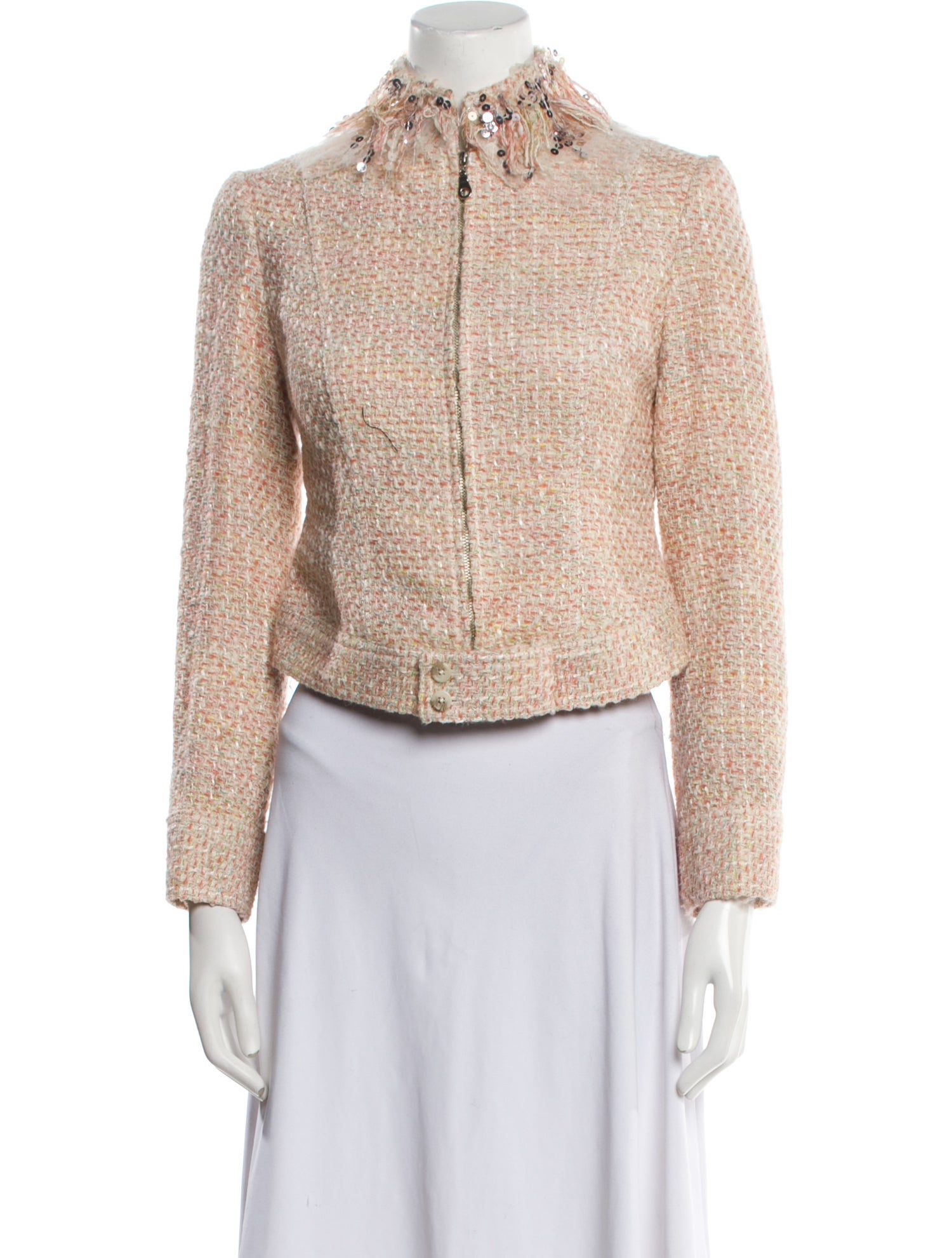 Monique Lhuillier Tweed Pattern Jacket