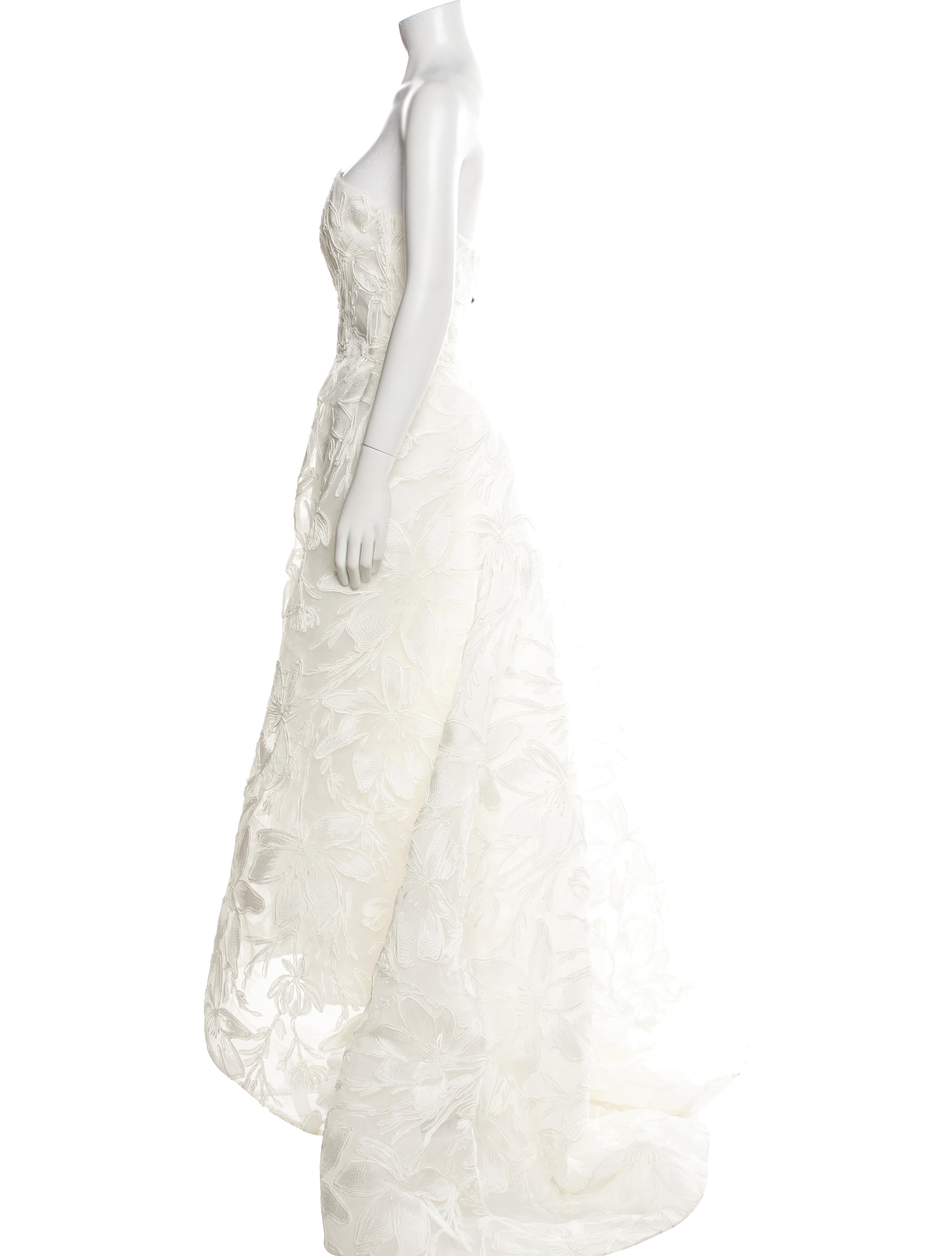 Monique Lhuillier Lace Pattern Long Dress