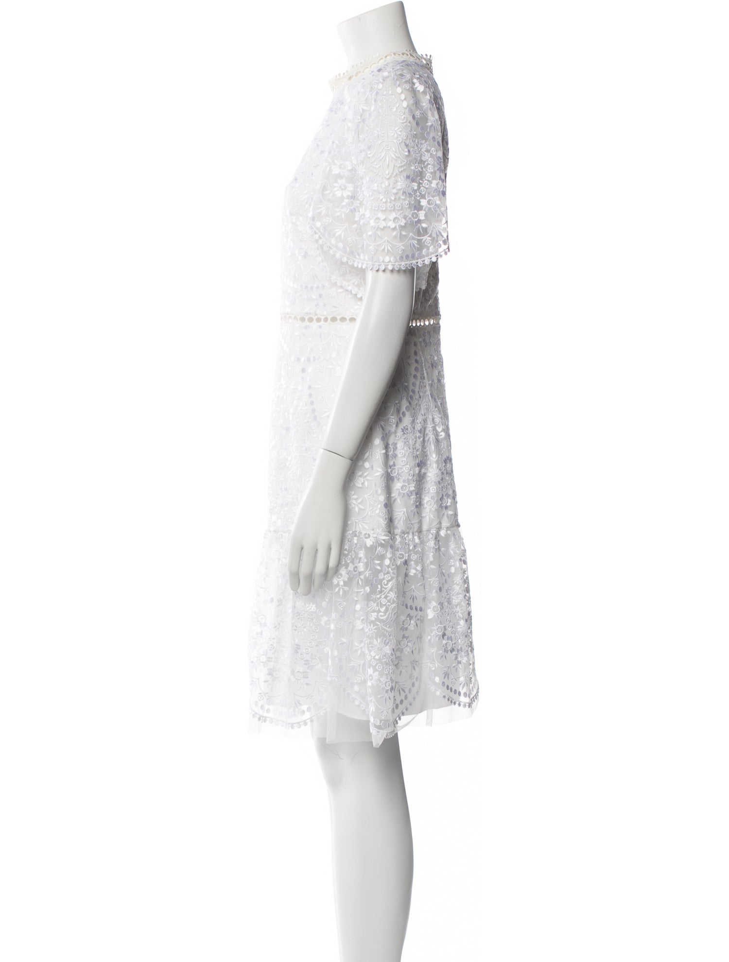 Monique Lhuillier Lace Pattern Mini Dress