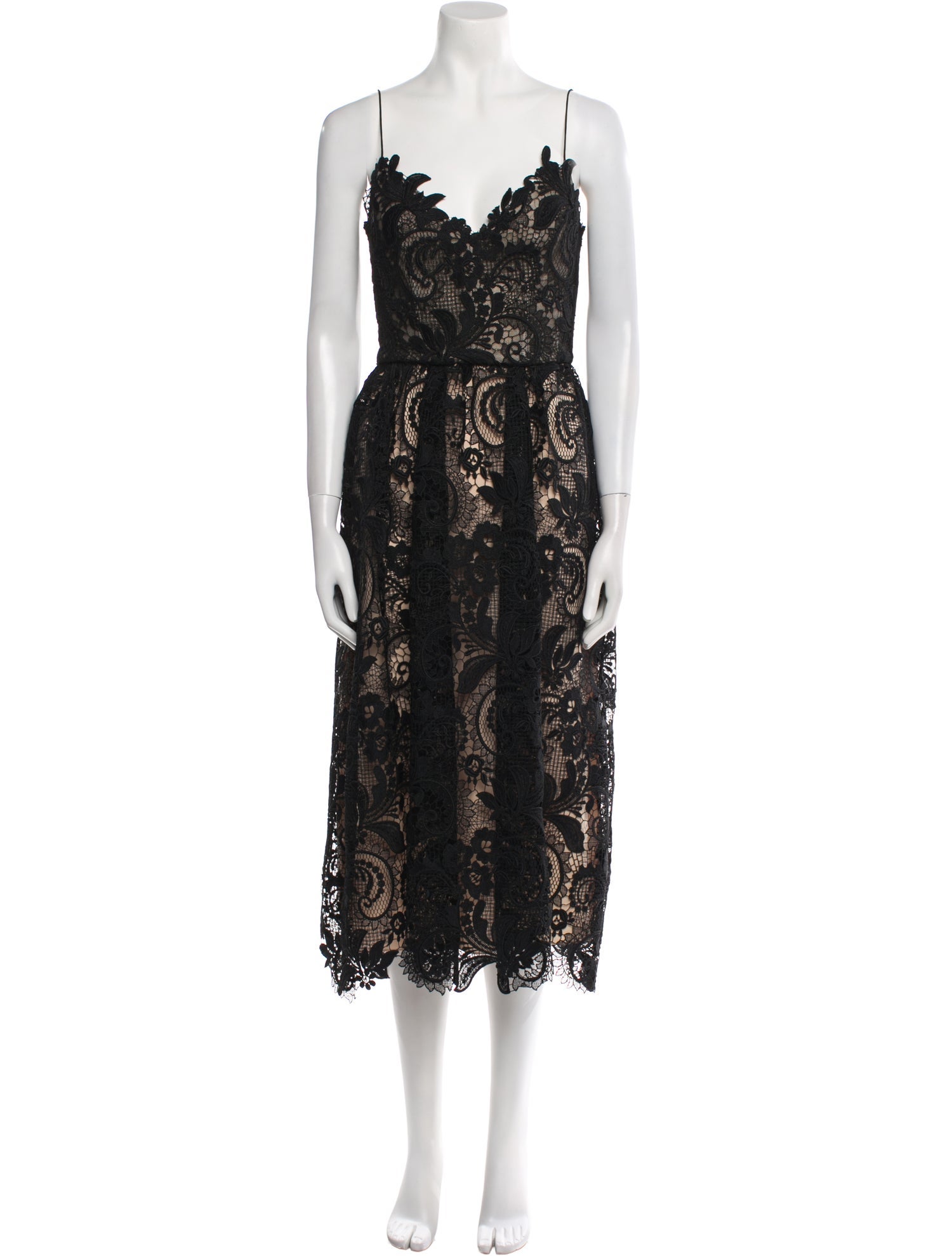 Monique Lhuillier Lace Pattern Long Dress