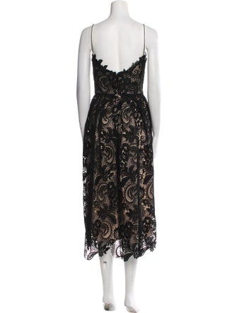 Monique Lhuillier Lace Pattern Long Dress