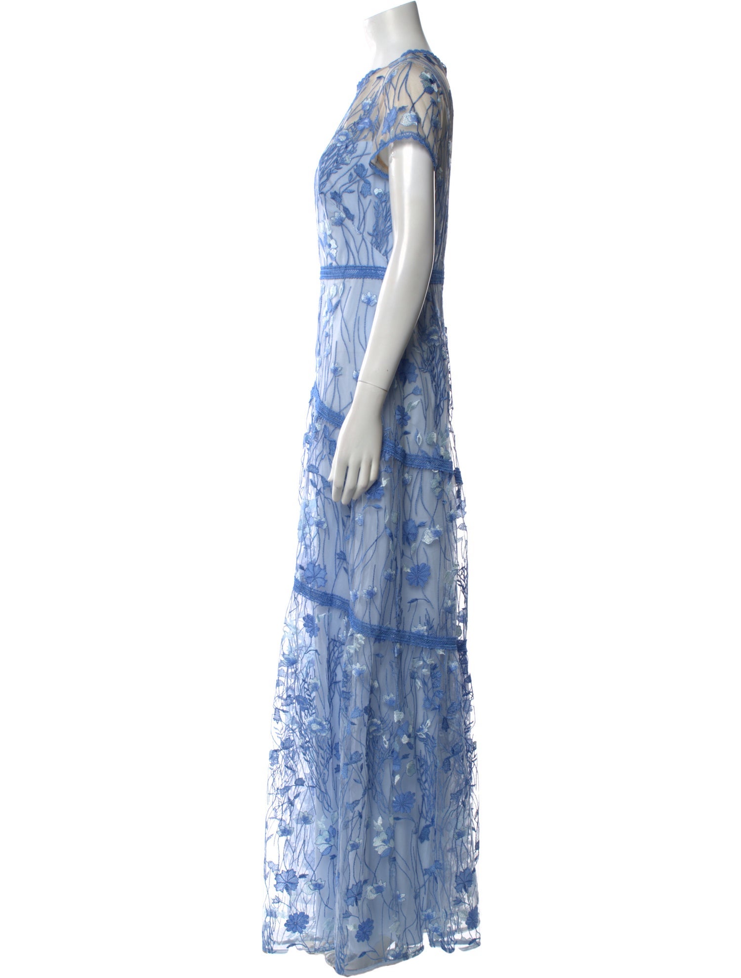 Monique Lhuillier Lace Pattern Long Dress