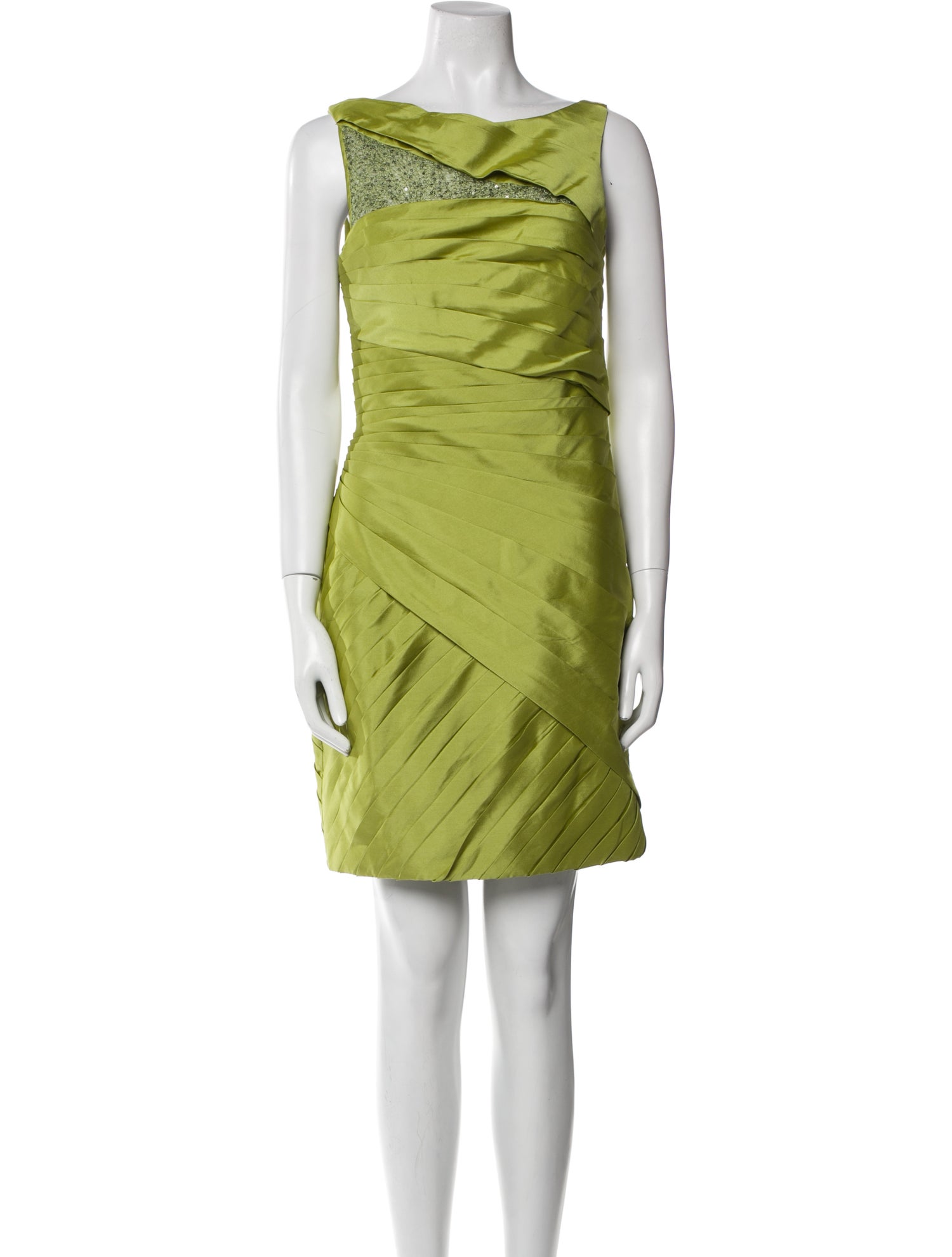 Monique Lhuillier Bateau Neckline Mini Dress