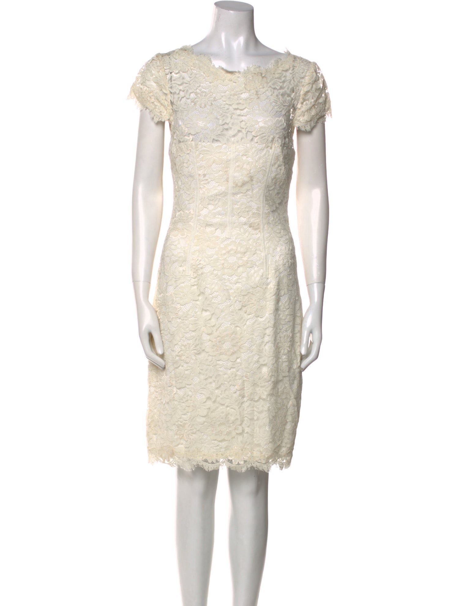 Monique Lhuillier Lace Pattern Knee-Length Dress