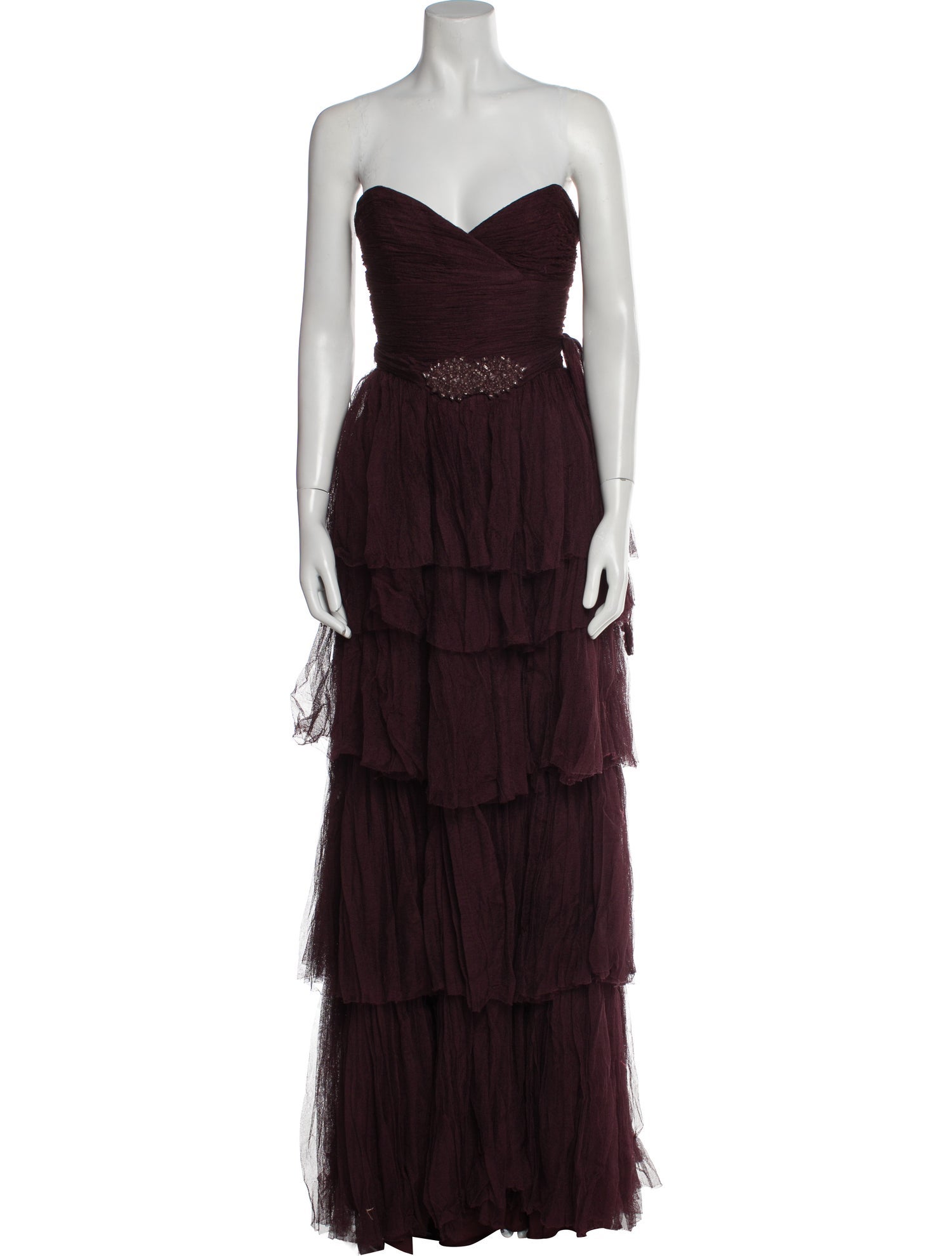 Monique Lhuillier Strapless Long Dress