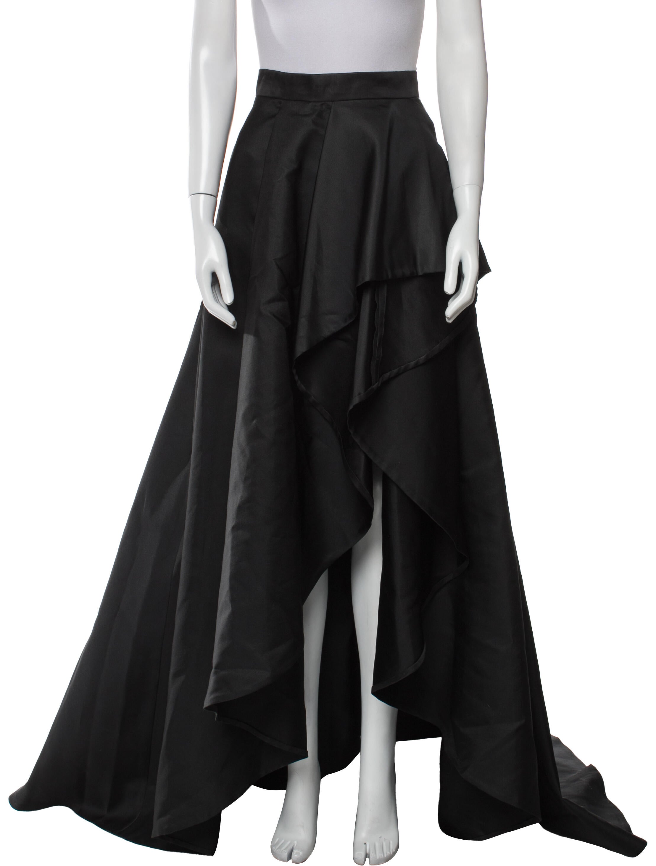 Monique Lhuillier Ruffle Embellishment Long Skirt
