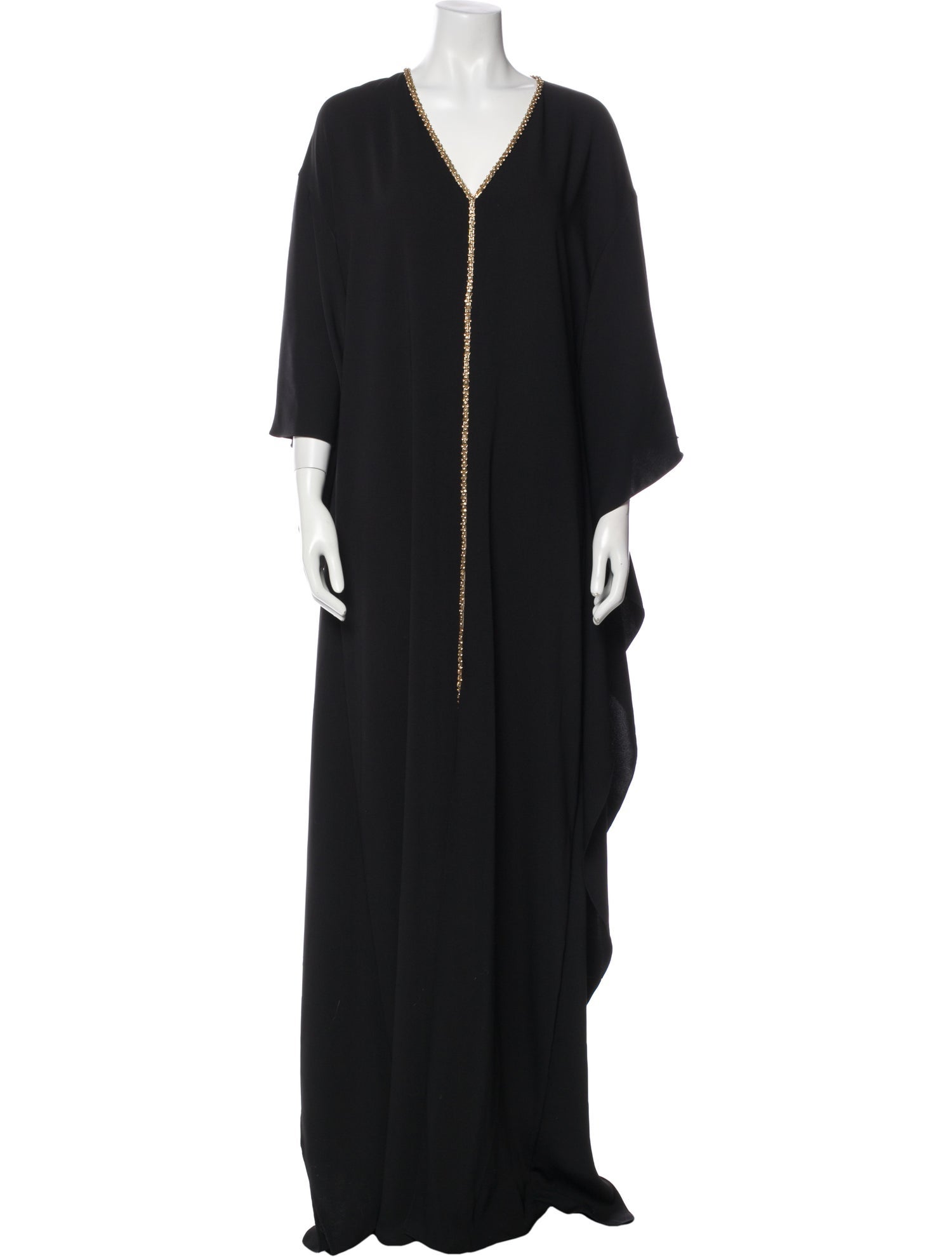 Monique Lhuillier V-Neck Long Dress