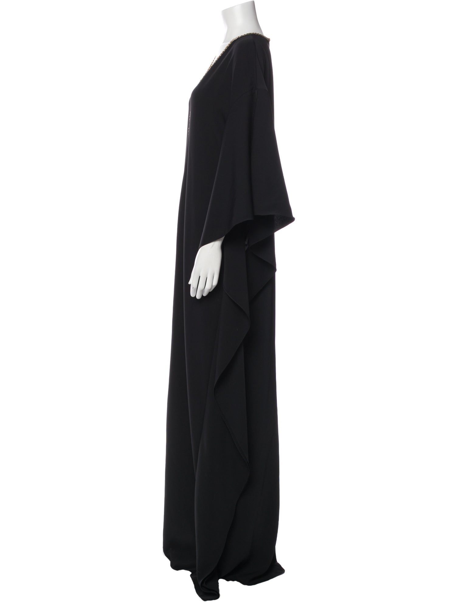 Monique Lhuillier V-Neck Long Dress