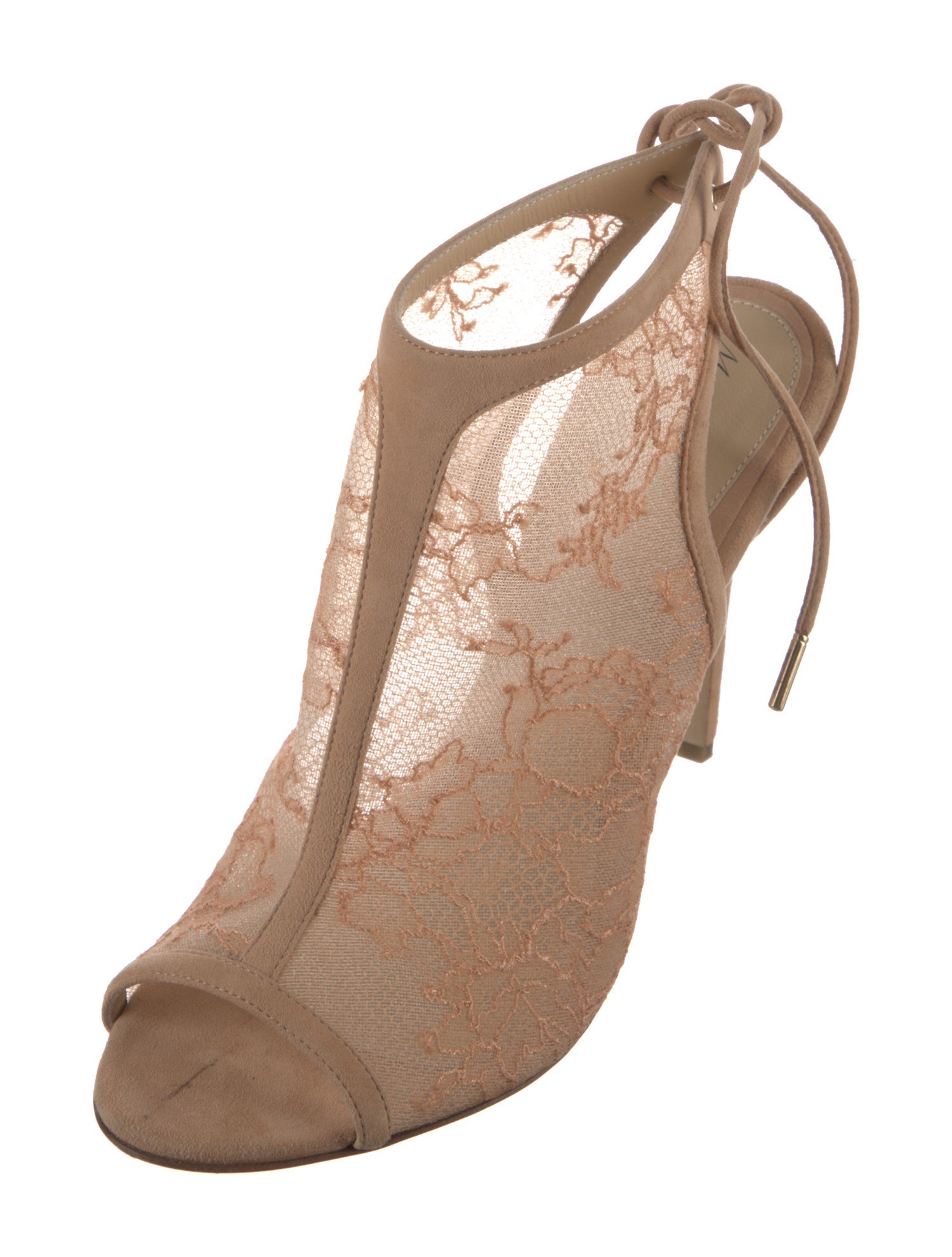 Monique Lhuillier Suede T-Strap Pumps