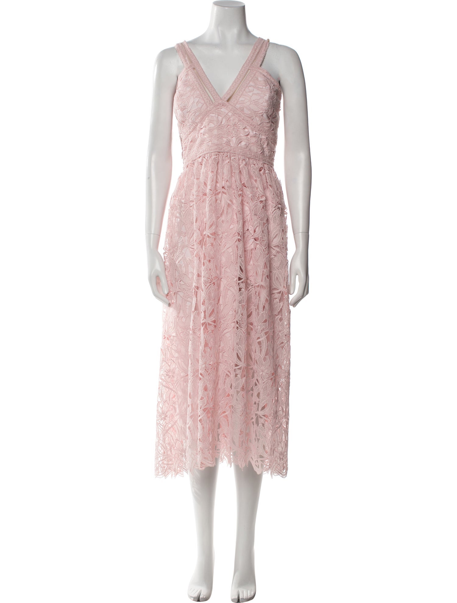 Monique Lhuillier Lace Pattern Long Dress