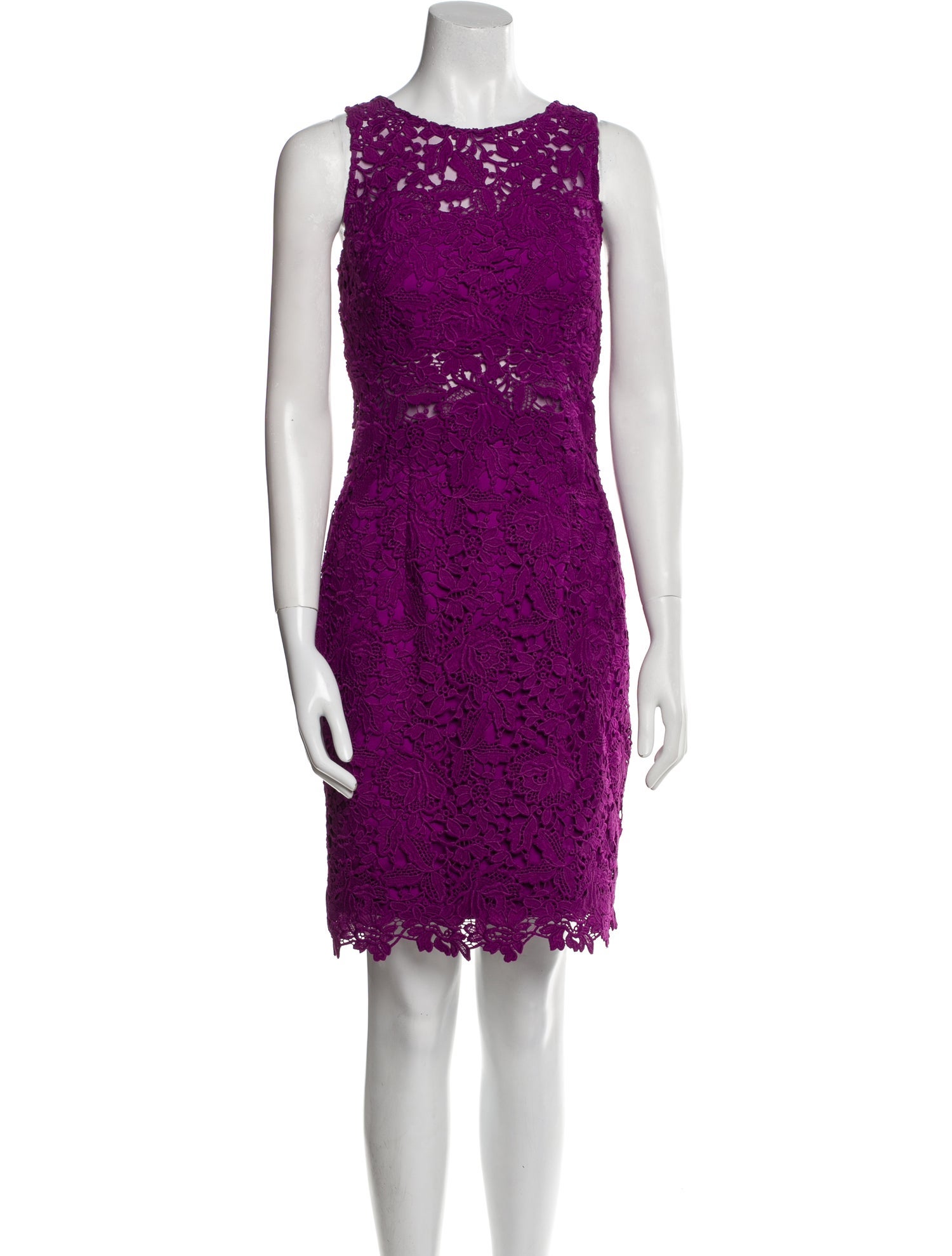 Monique Lhuillier Bateau Neckline Knee-Length Dress