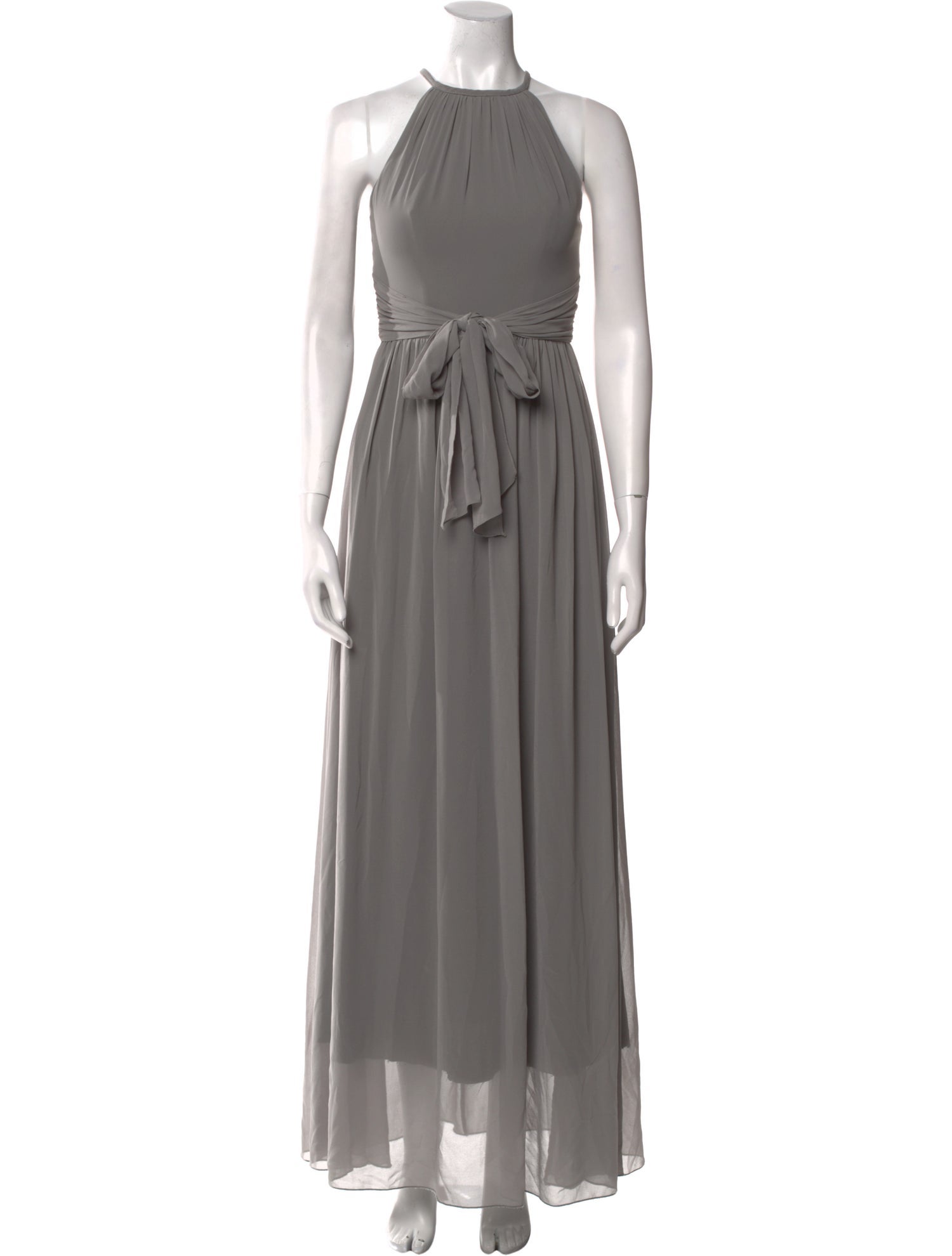 Monique Lhuillier Crew Neck Long Dress