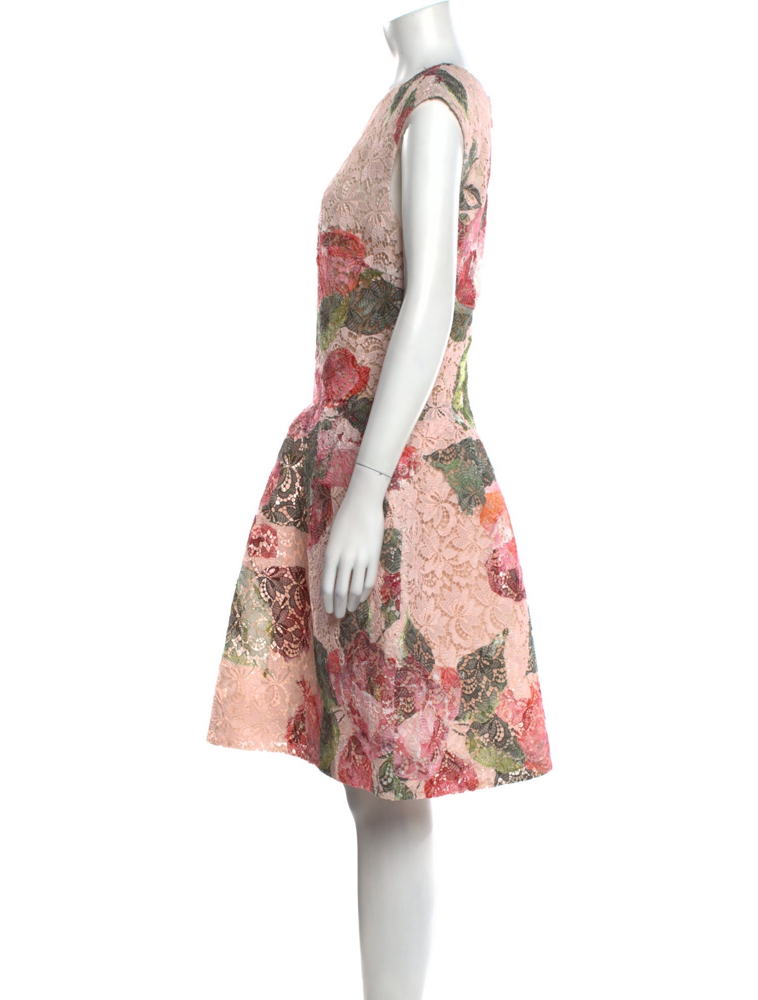 Monique Lhuillier Printed Knee-Length Dress w/ Tags