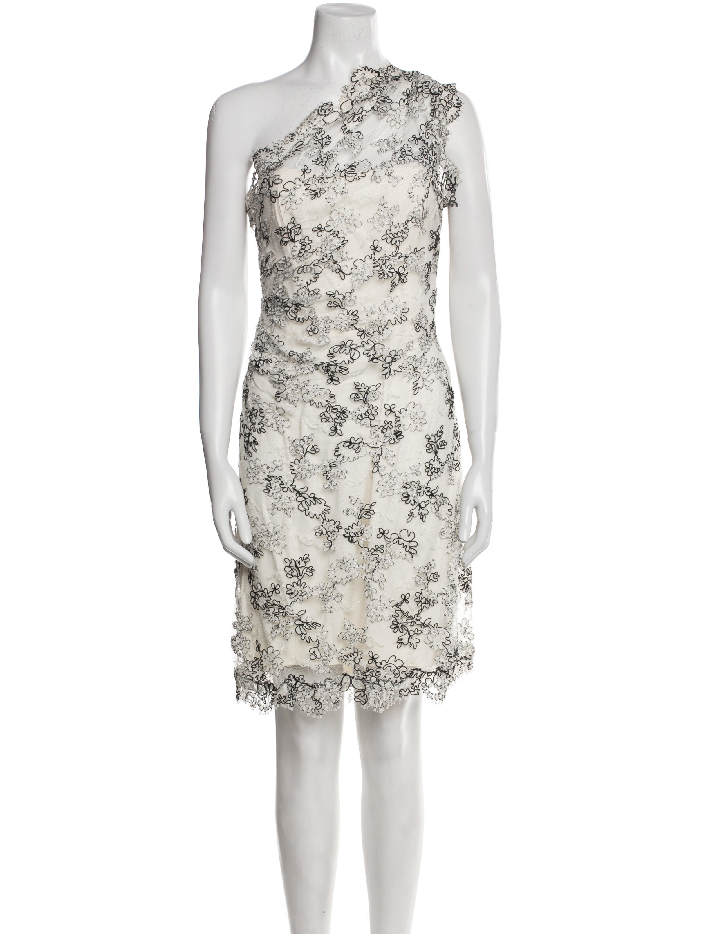 Monique Lhuillier Lace Pattern Knee-Length Dress