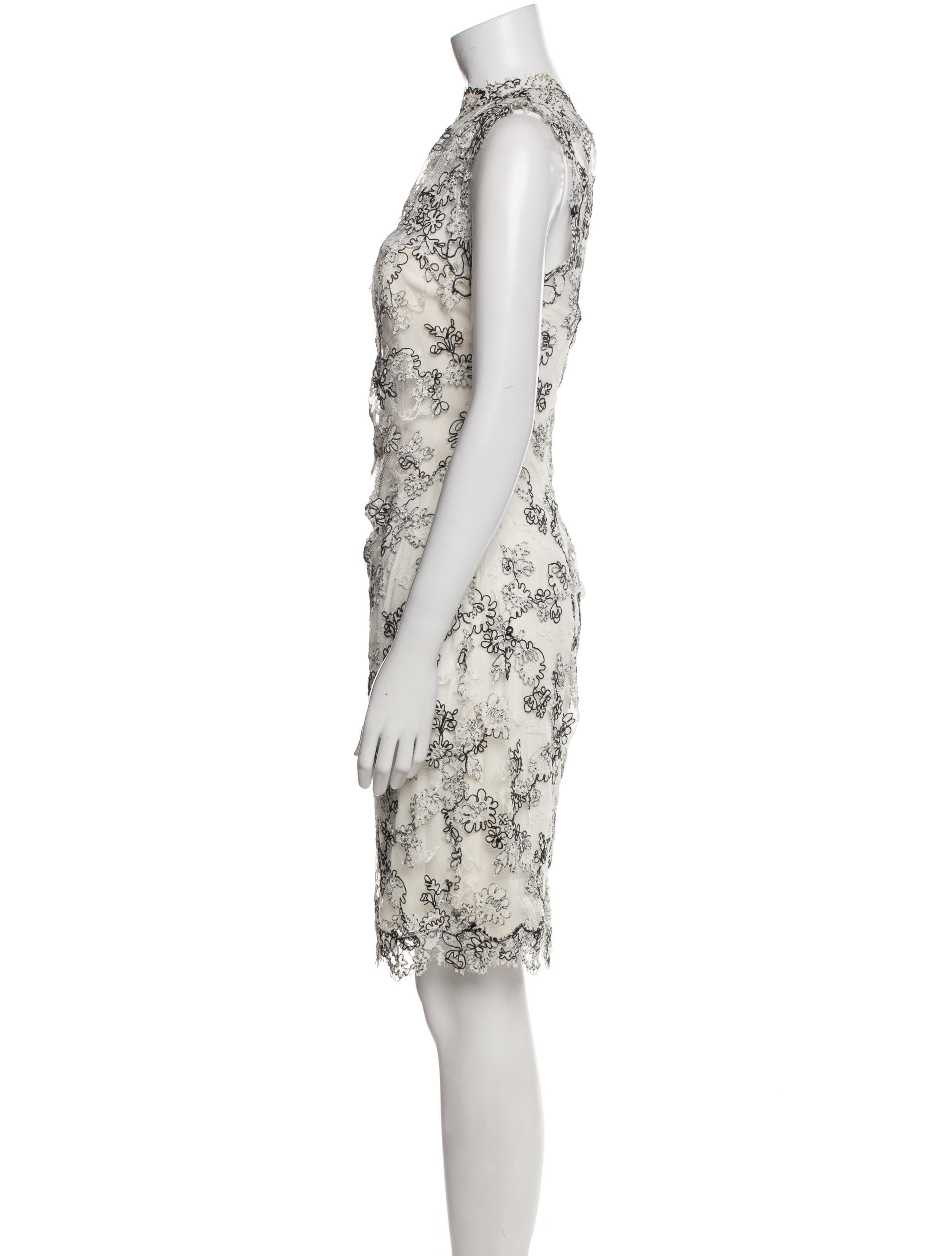 Monique Lhuillier Lace Pattern Knee-Length Dress