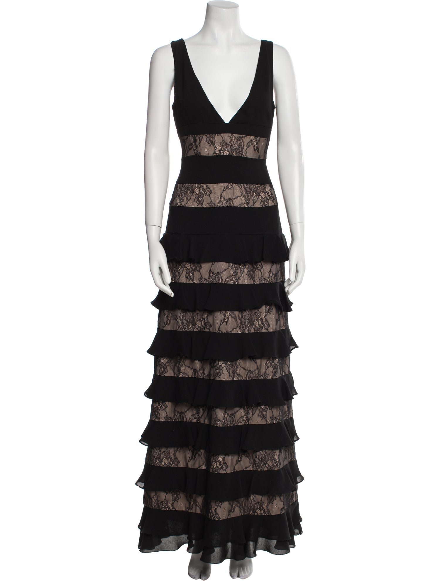 Monique Lhuillier Lace Pattern Long Dress