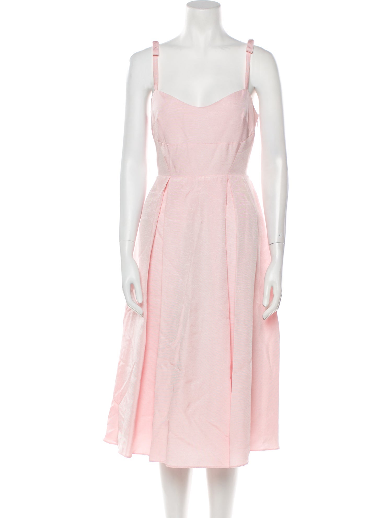 Monique Lhuillier Square Neckline Midi Length Dress