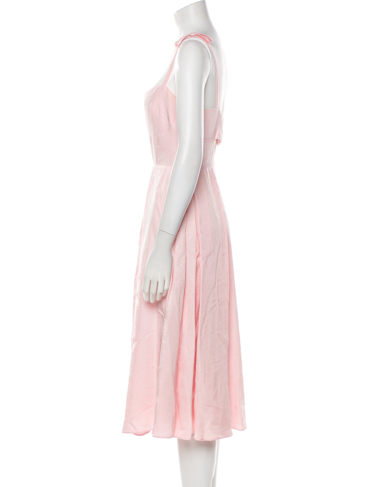 Monique Lhuillier Square Neckline Midi Length Dress