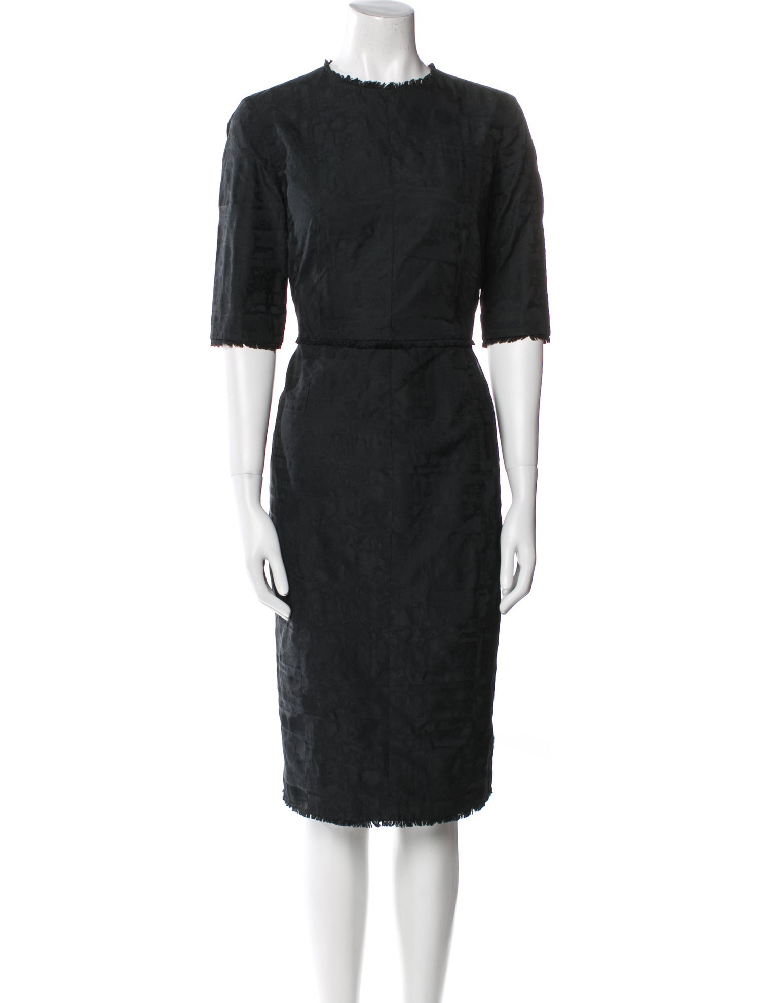 Monique Lhuillier Crew Neck Knee-Length Dress