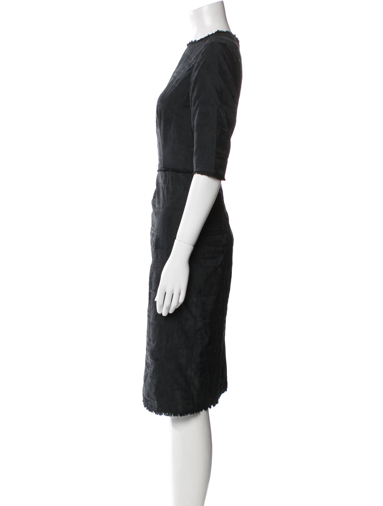 Monique Lhuillier Crew Neck Knee-Length Dress