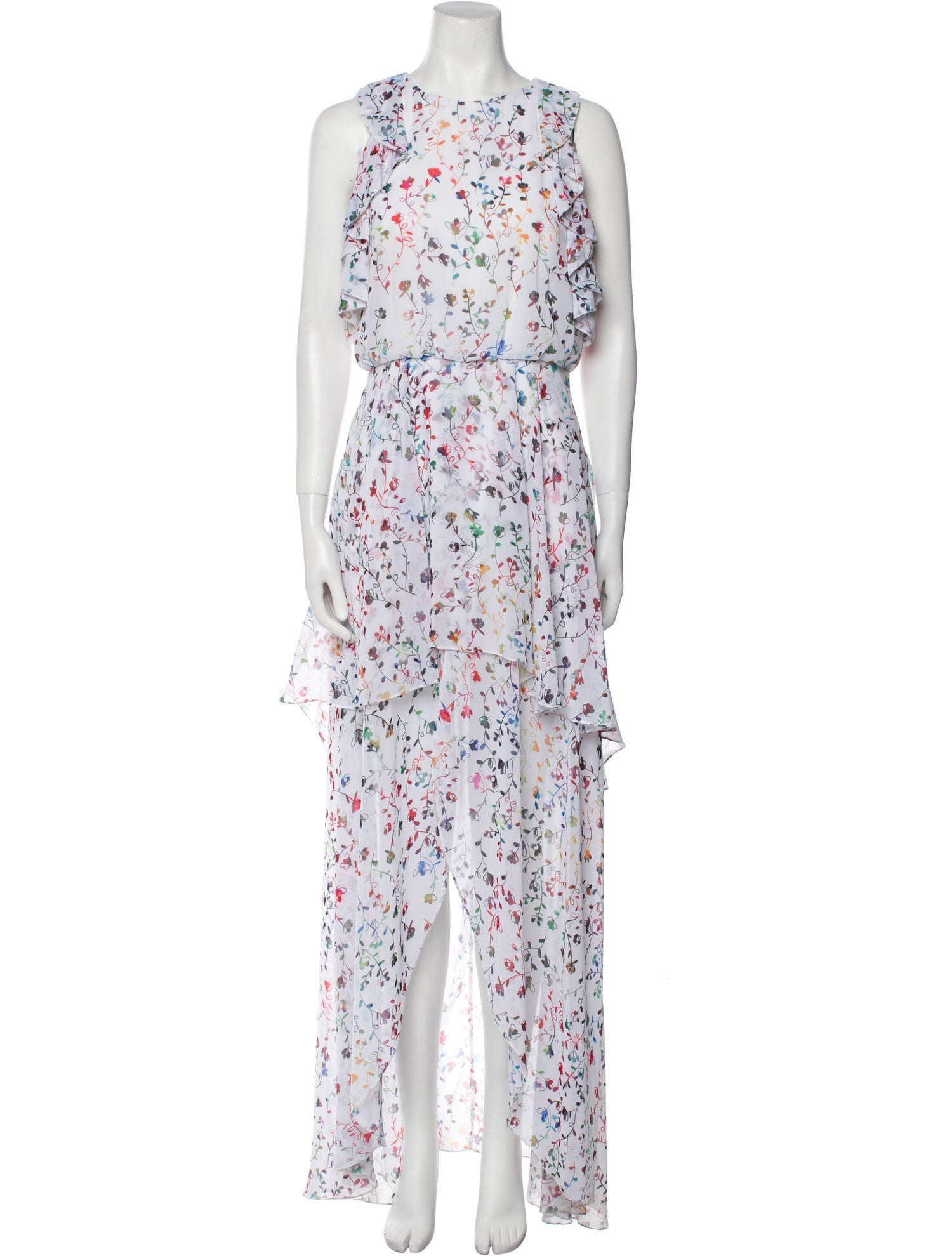 Monique Lhuillier Floral Print Long Dress
