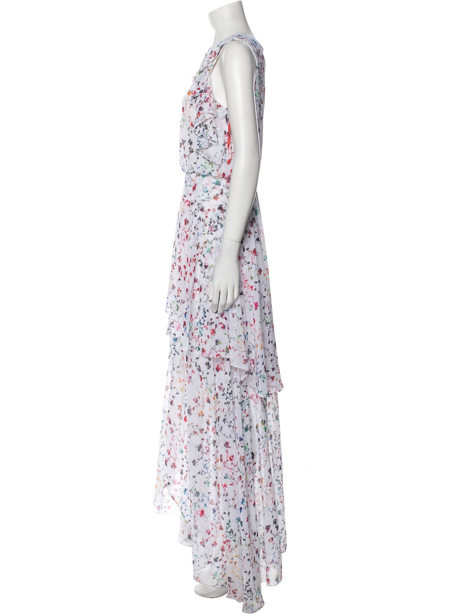 Monique Lhuillier Floral Print Long Dress
