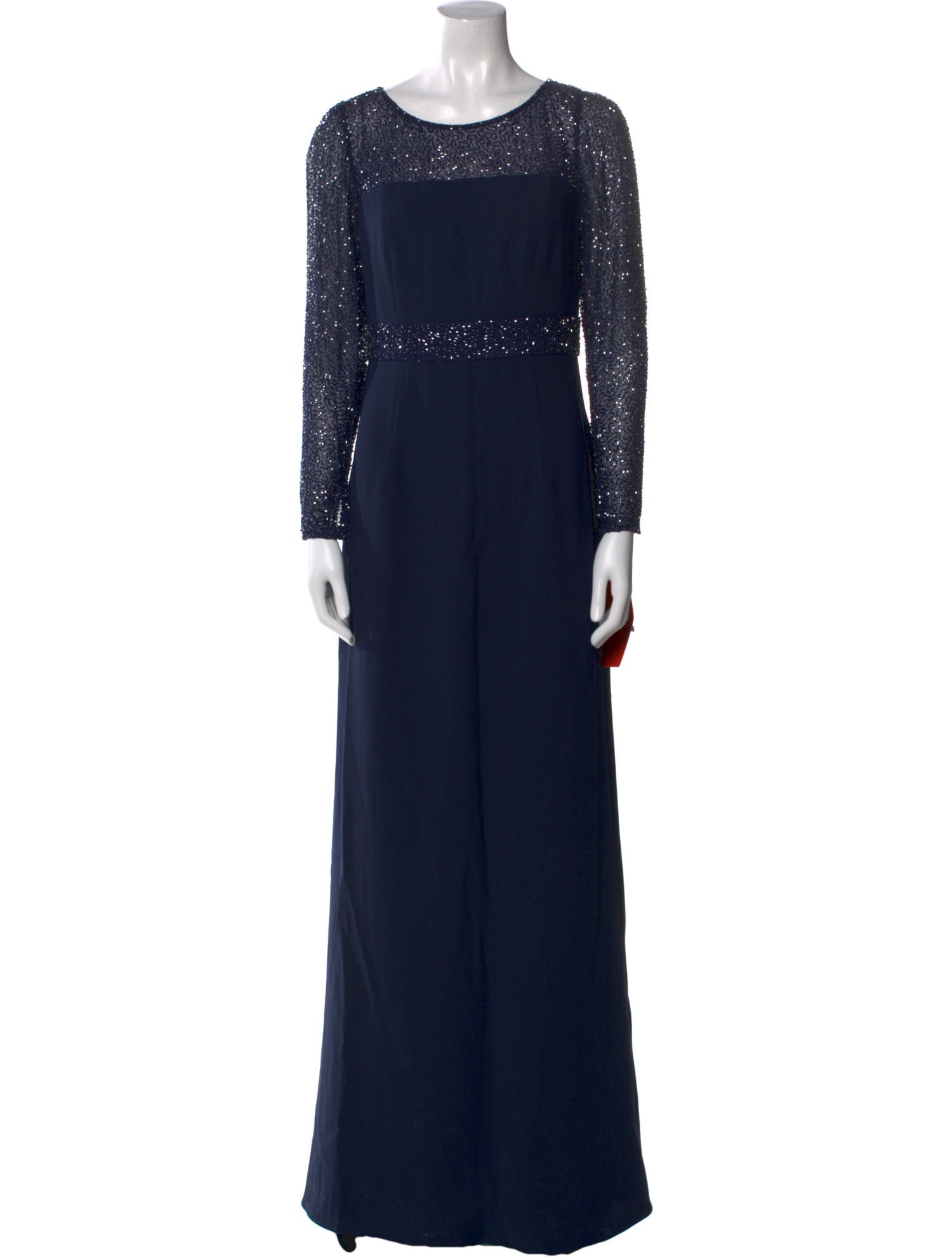 Monique Lhuillier Scoop Neck Long Dress