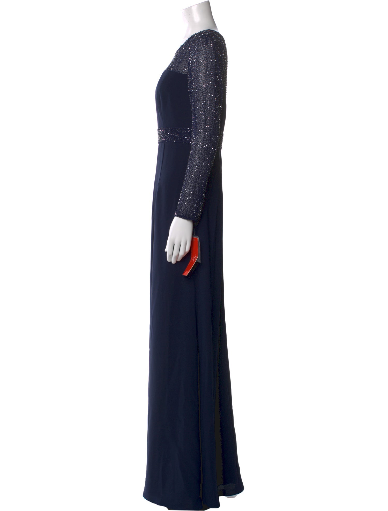 Monique Lhuillier Scoop Neck Long Dress