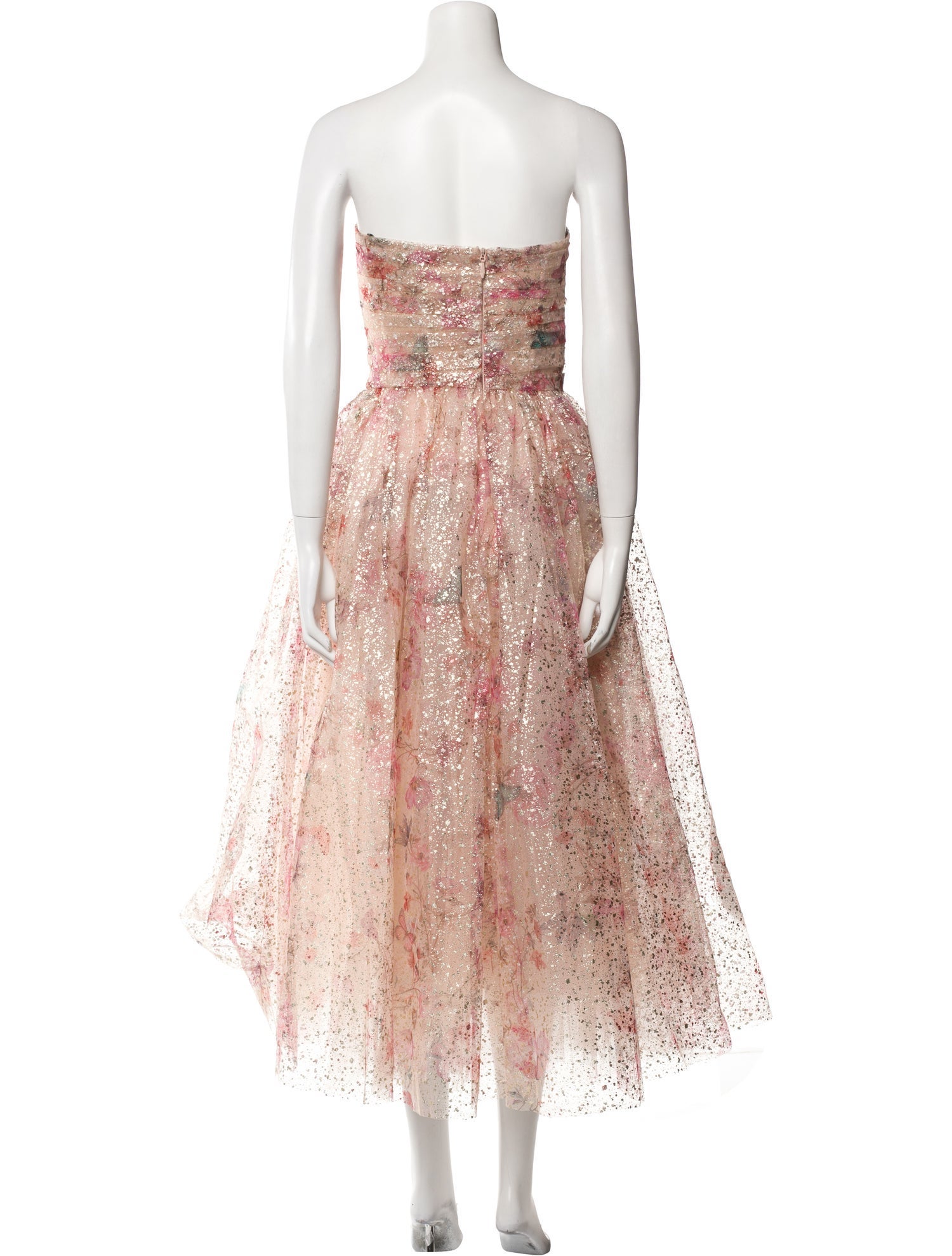 Monique Lhuillier Lace Pattern Midi Length Dress