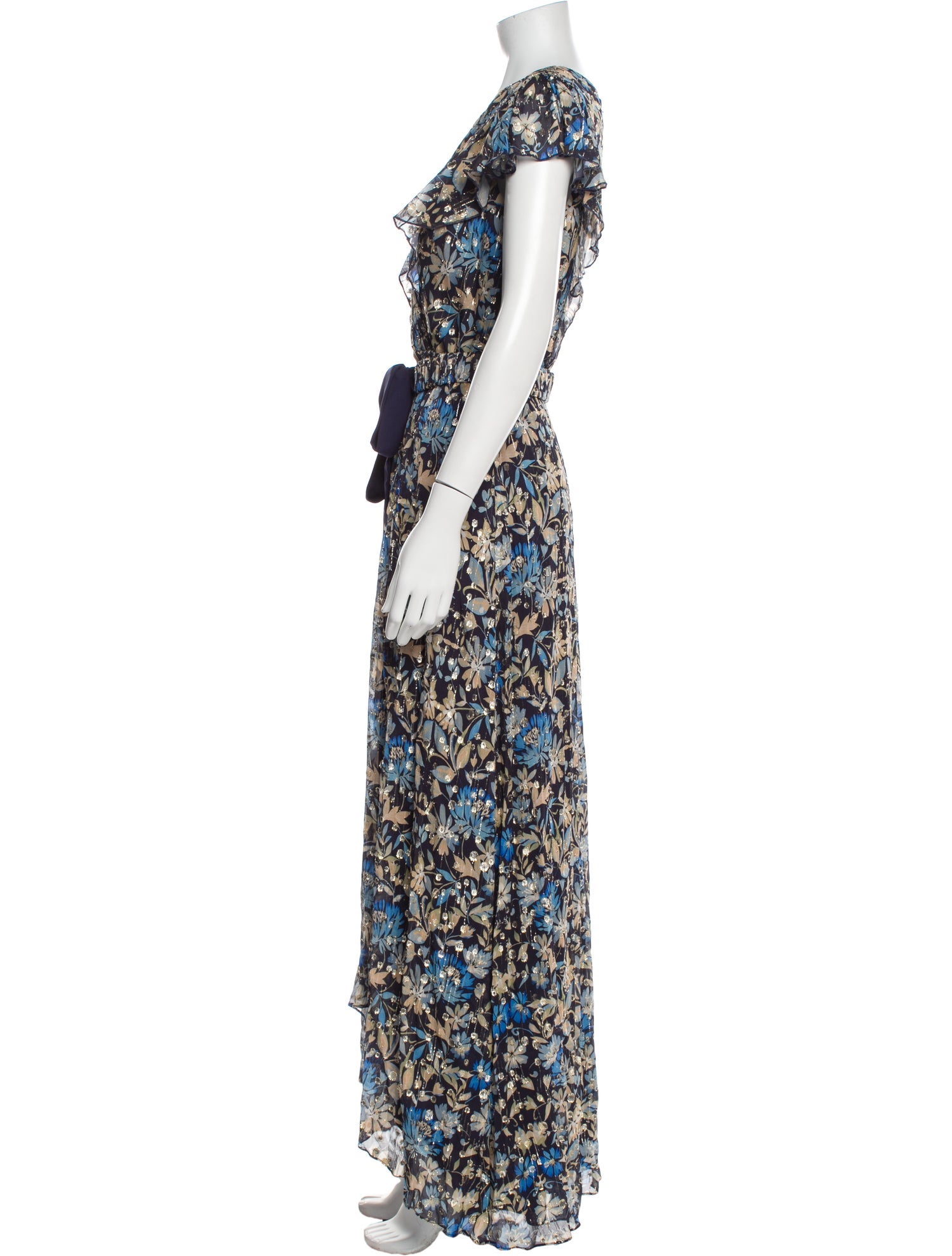 Monique Lhuillier Floral Print Long Dress