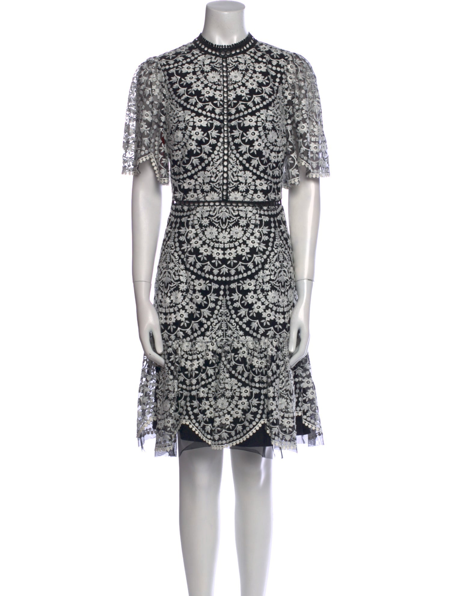 Monique Lhuillier Printed Knee-Length Dress