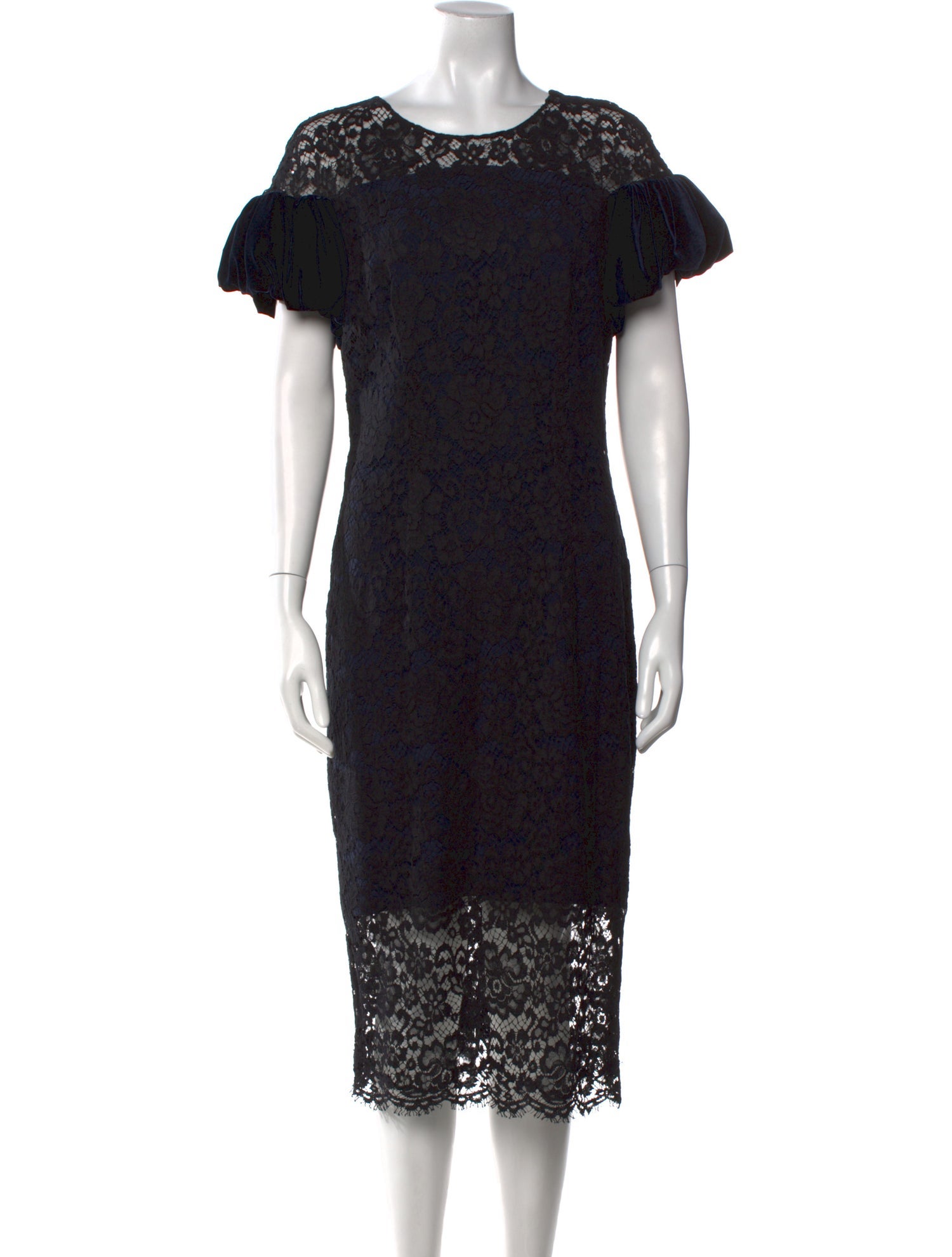 Monique Lhuillier Lace Midi Length Dress