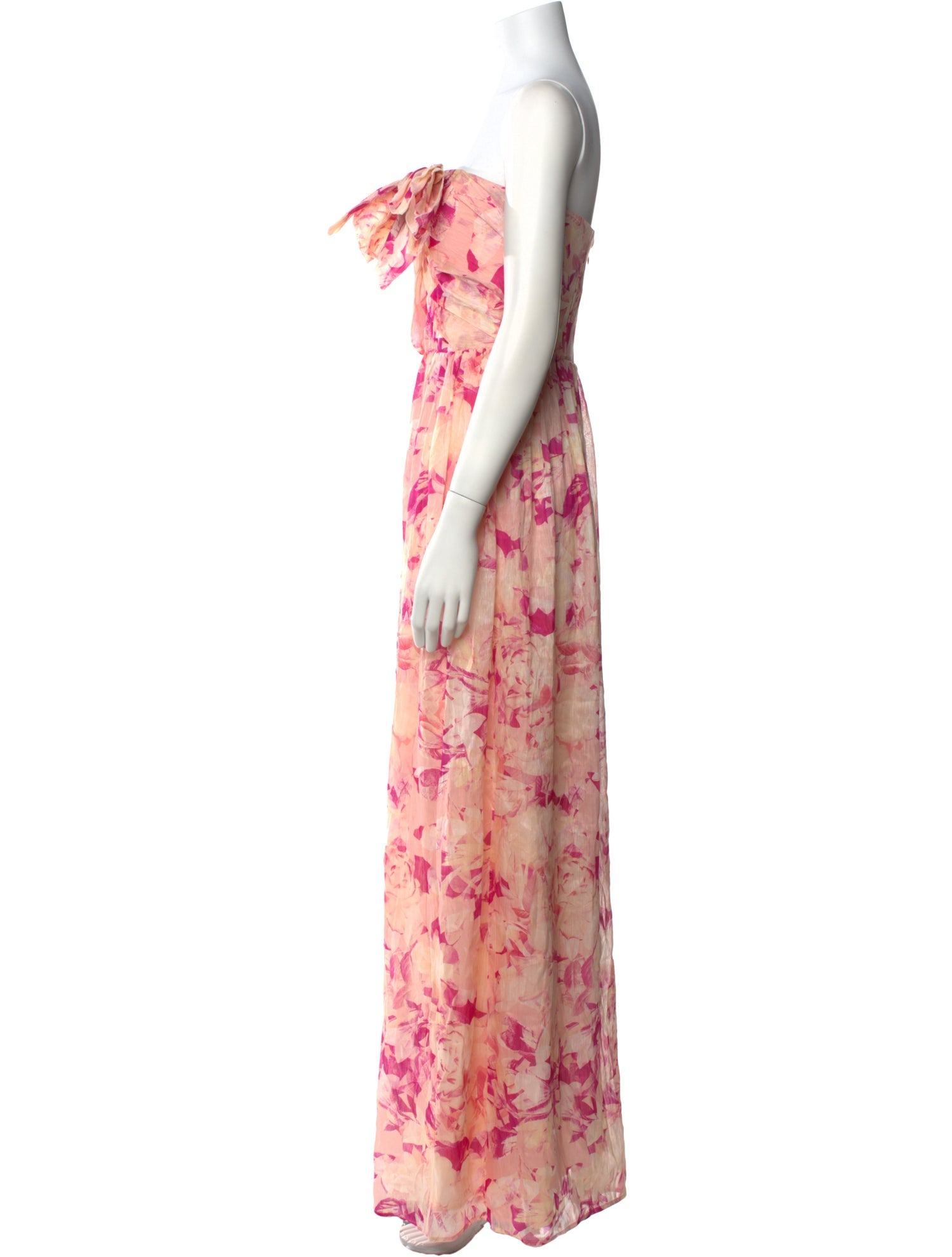 Monique Lhuillier Linen Long Dress
