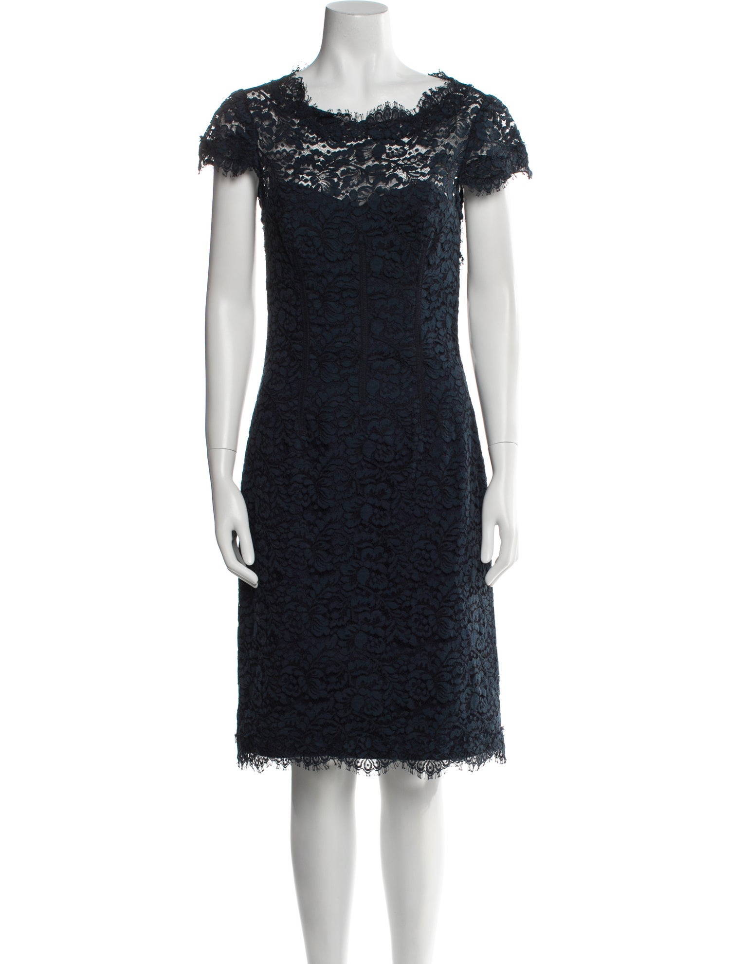 Monique Lhuillier Lace Pattern Knee-Length Dress