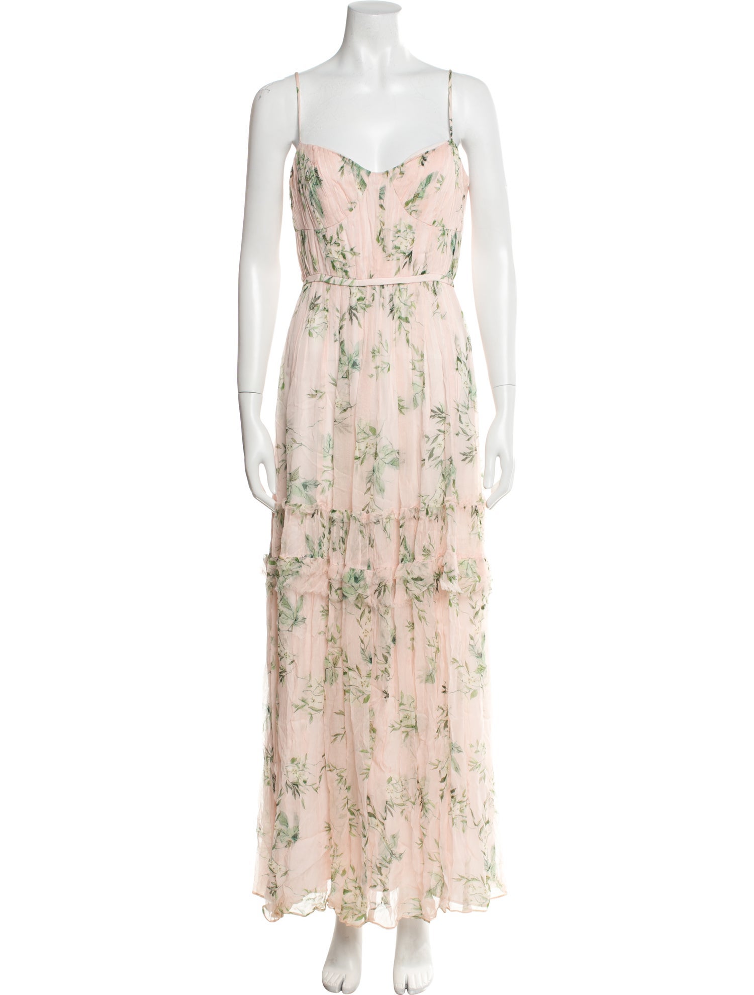 Monique Lhuillier Floral Print Long Dress